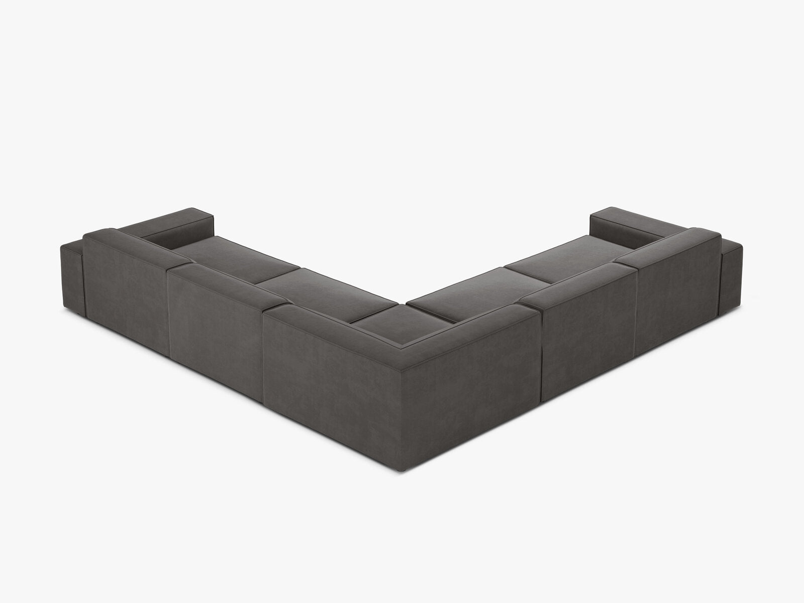 Micadoni Symmetrisches Ecksofa Jodie 6-Sitzer Samt Hellgrau