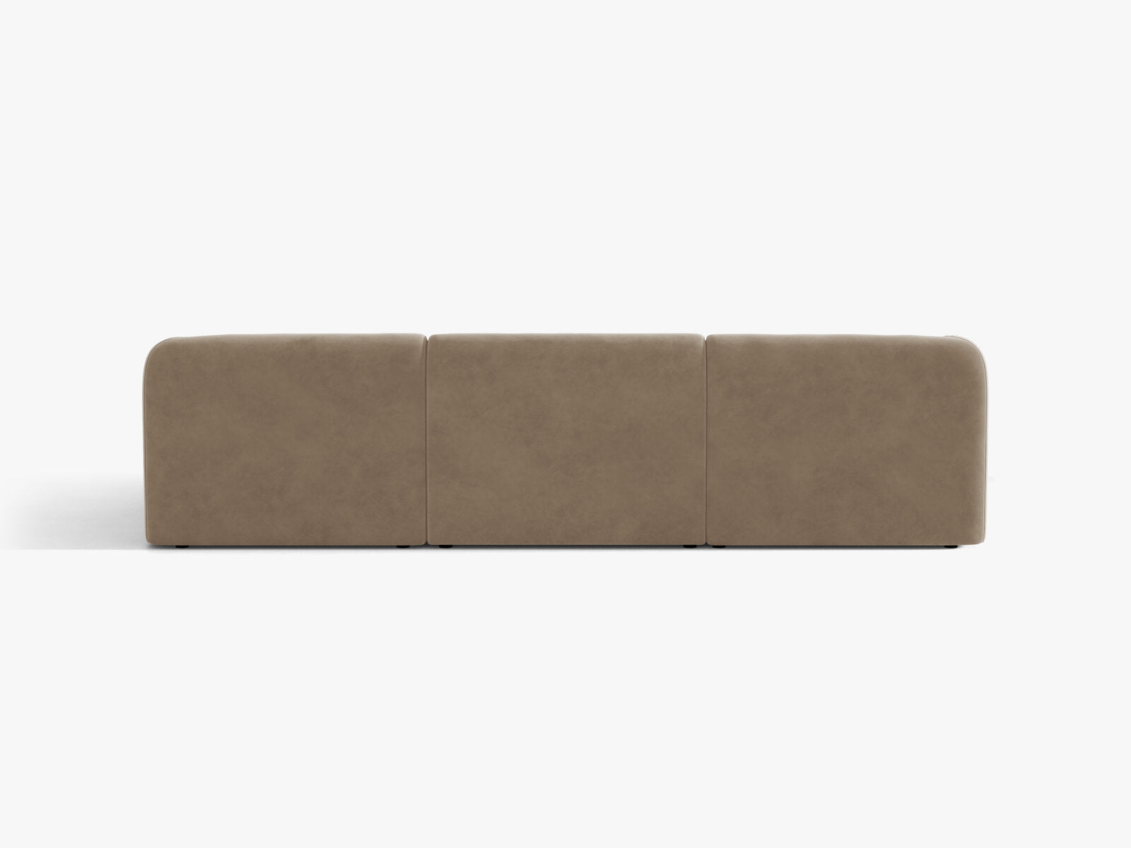 Micadoni Ecksofa Miley 4-Sitzer Rechts Samt Bluvel Cappuccino