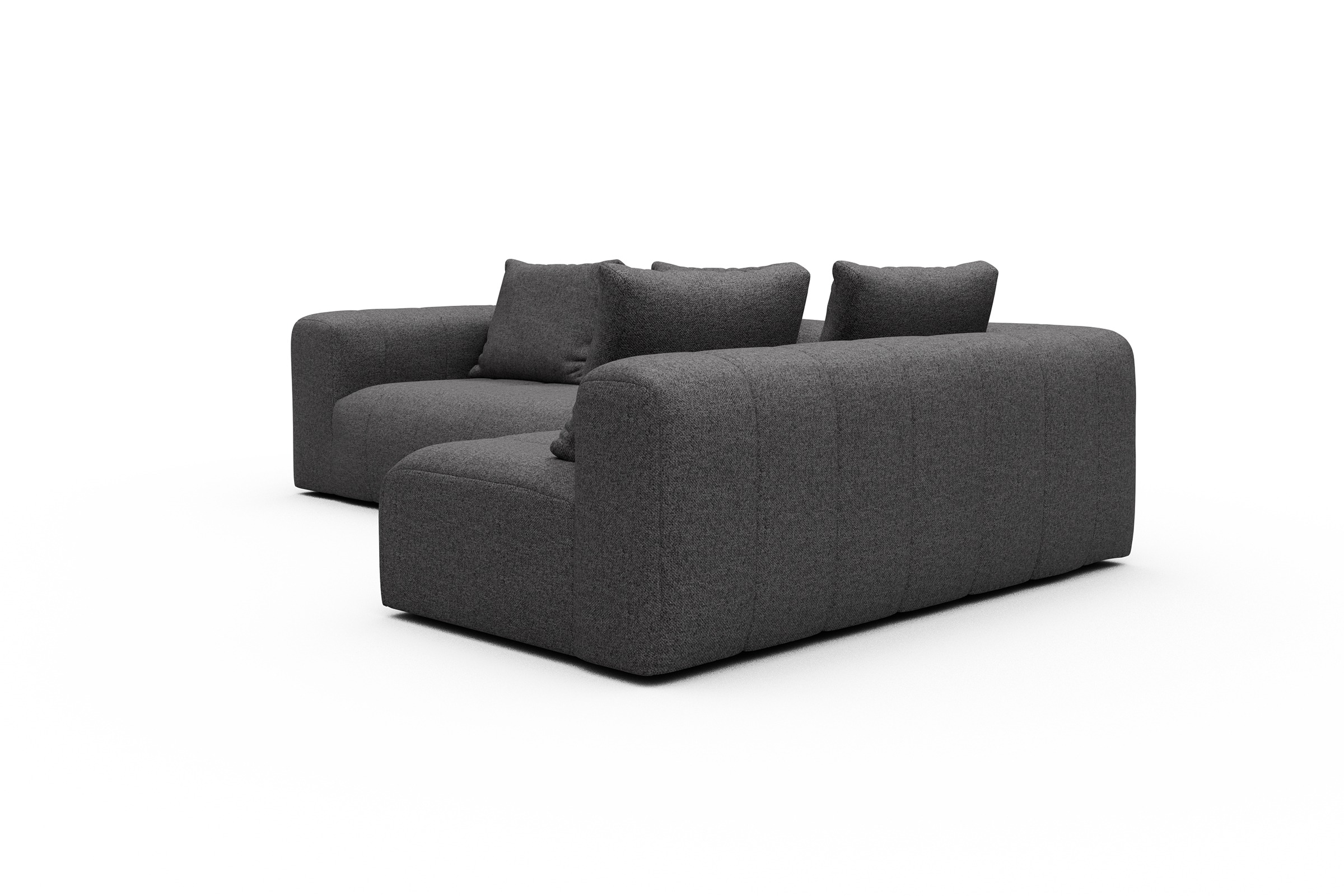 Ecksofa Hugo 2x 2,5-Sitzer Armlehne links Sama-Antracite