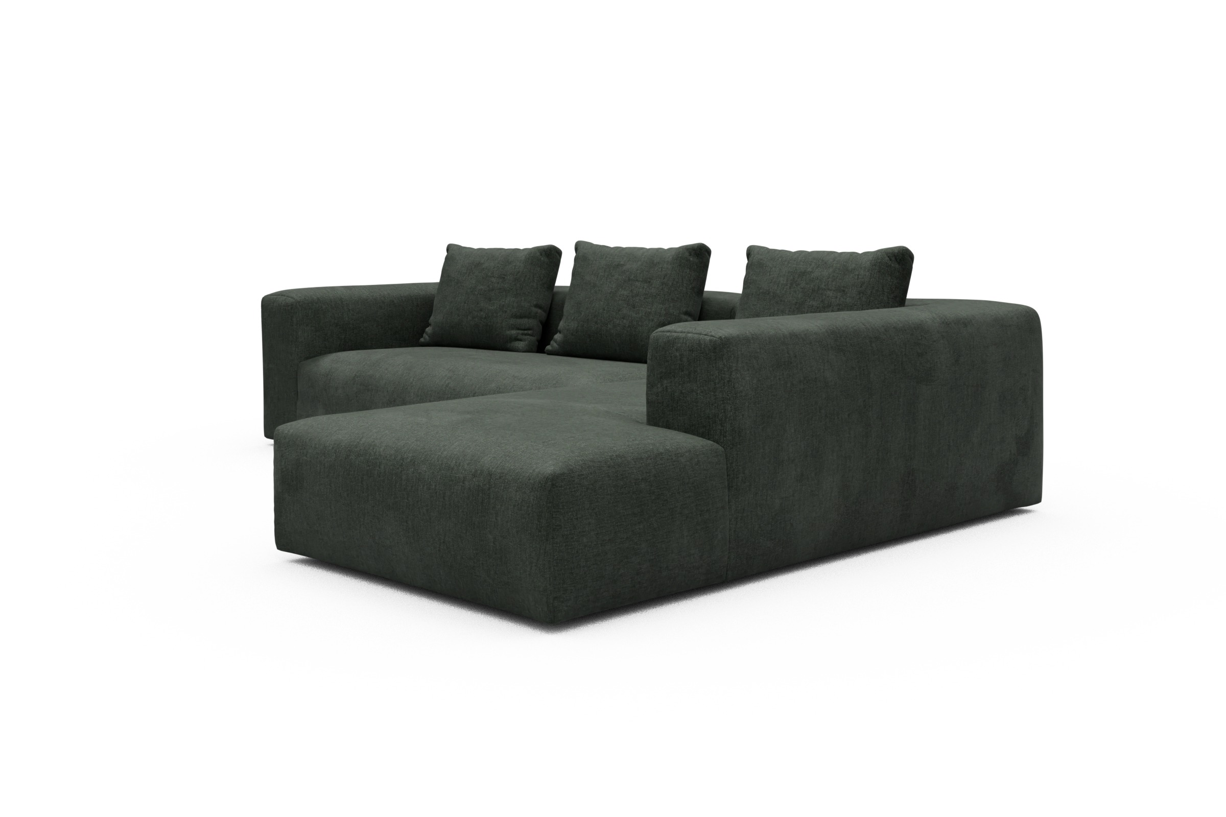 Ecksofa Fred Relax-Ecke rechts mit 2,5-Sitzer Aivi-Pine-Green