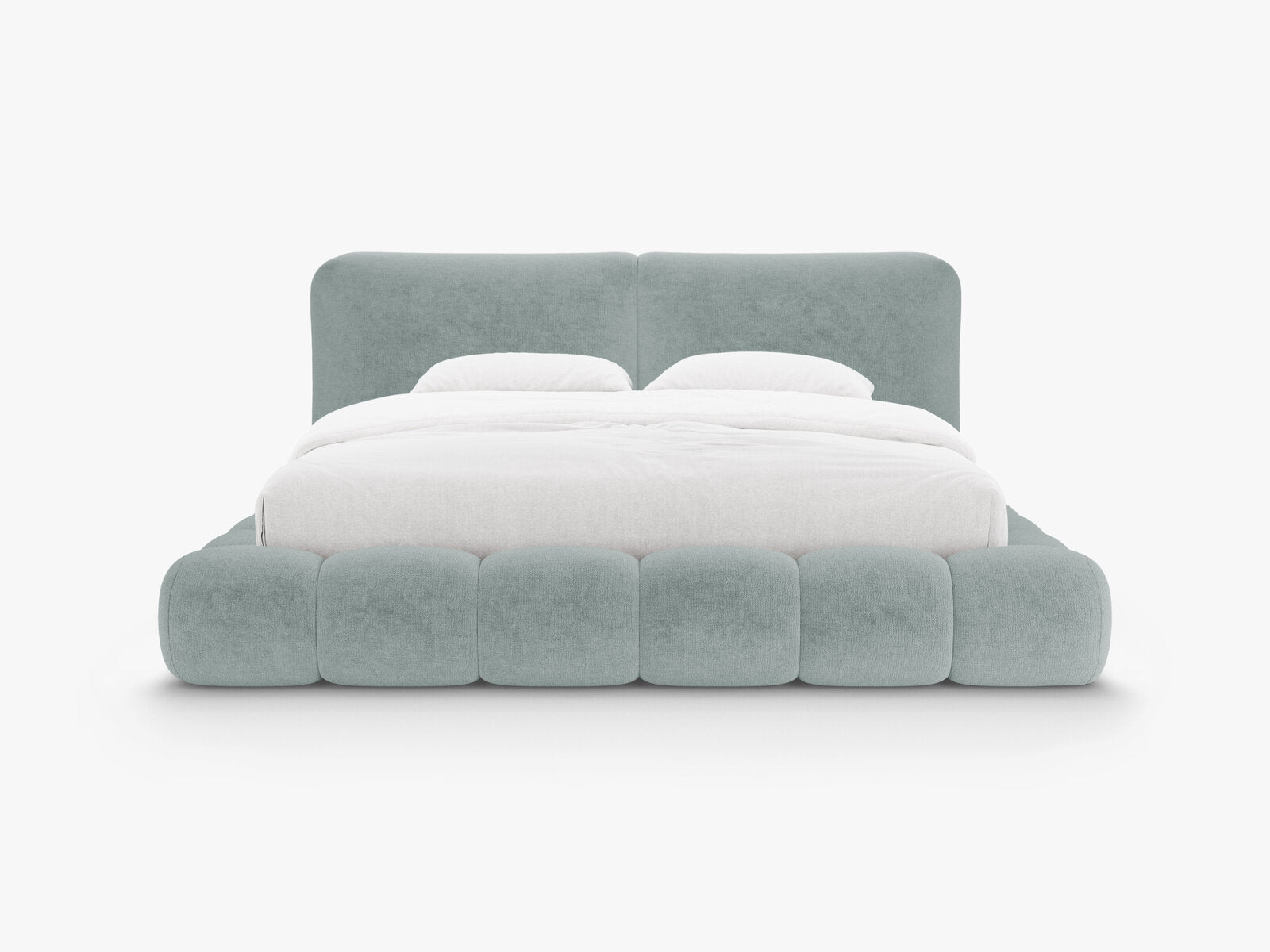 Micadoni Stauraumbett mit Kopfteil Solange Chenille Perfect Harmony Hellblau 200x200