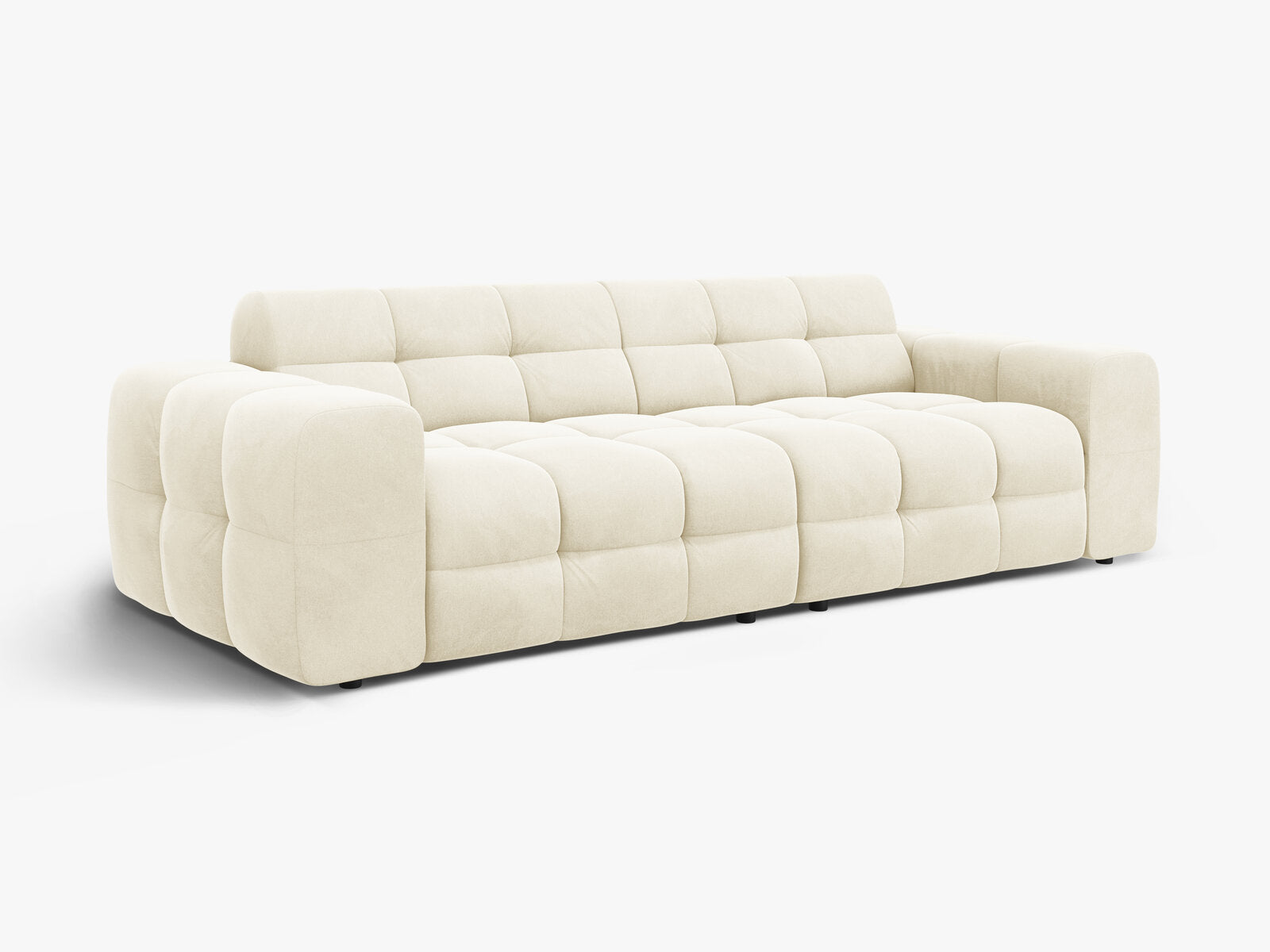 Micadoni Sofa Kendal 4-Sitzer Samt Elfenbein