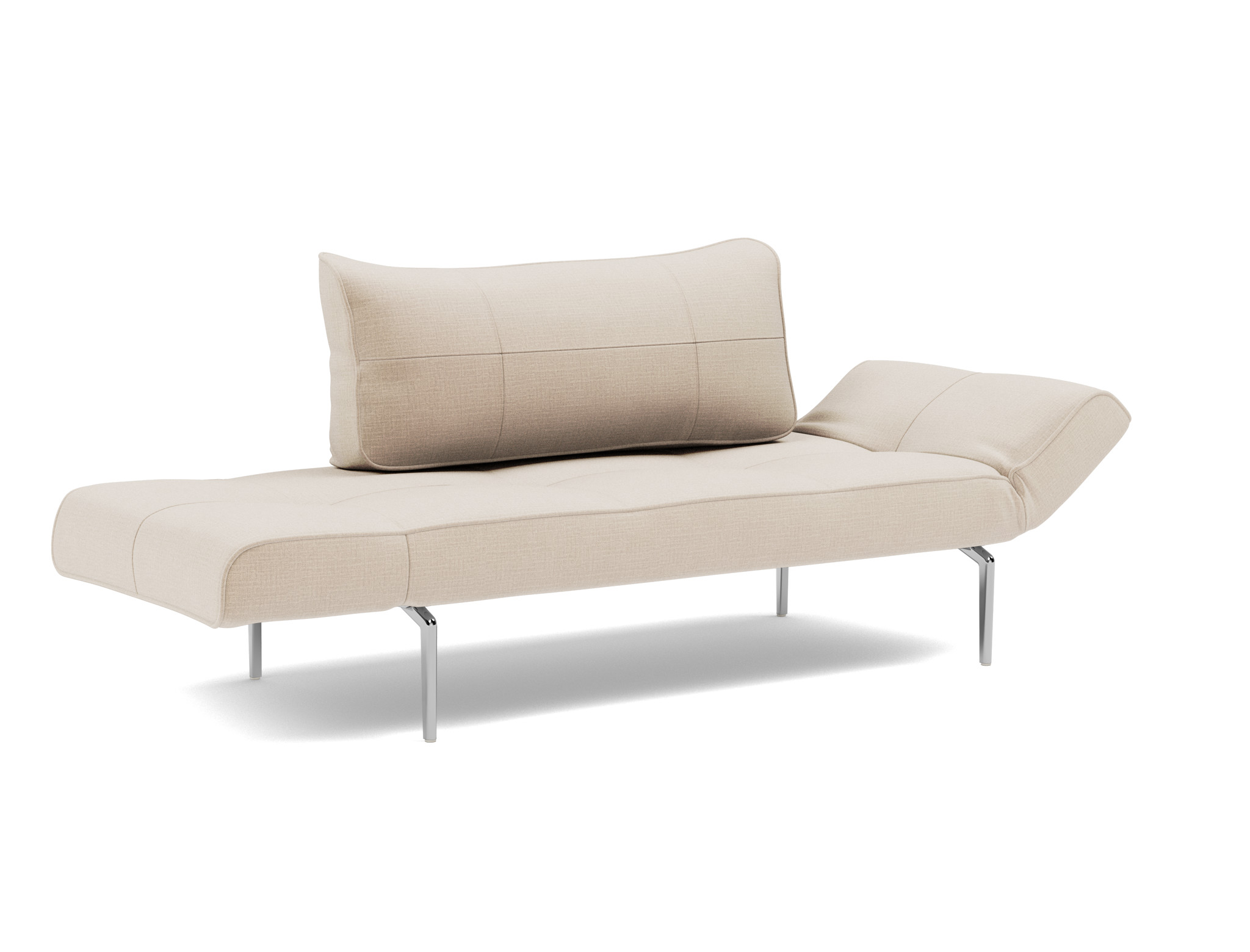 Tagesbett Zeal Chenille Esina 410-Almond-Beige Beine Straw Aluminium