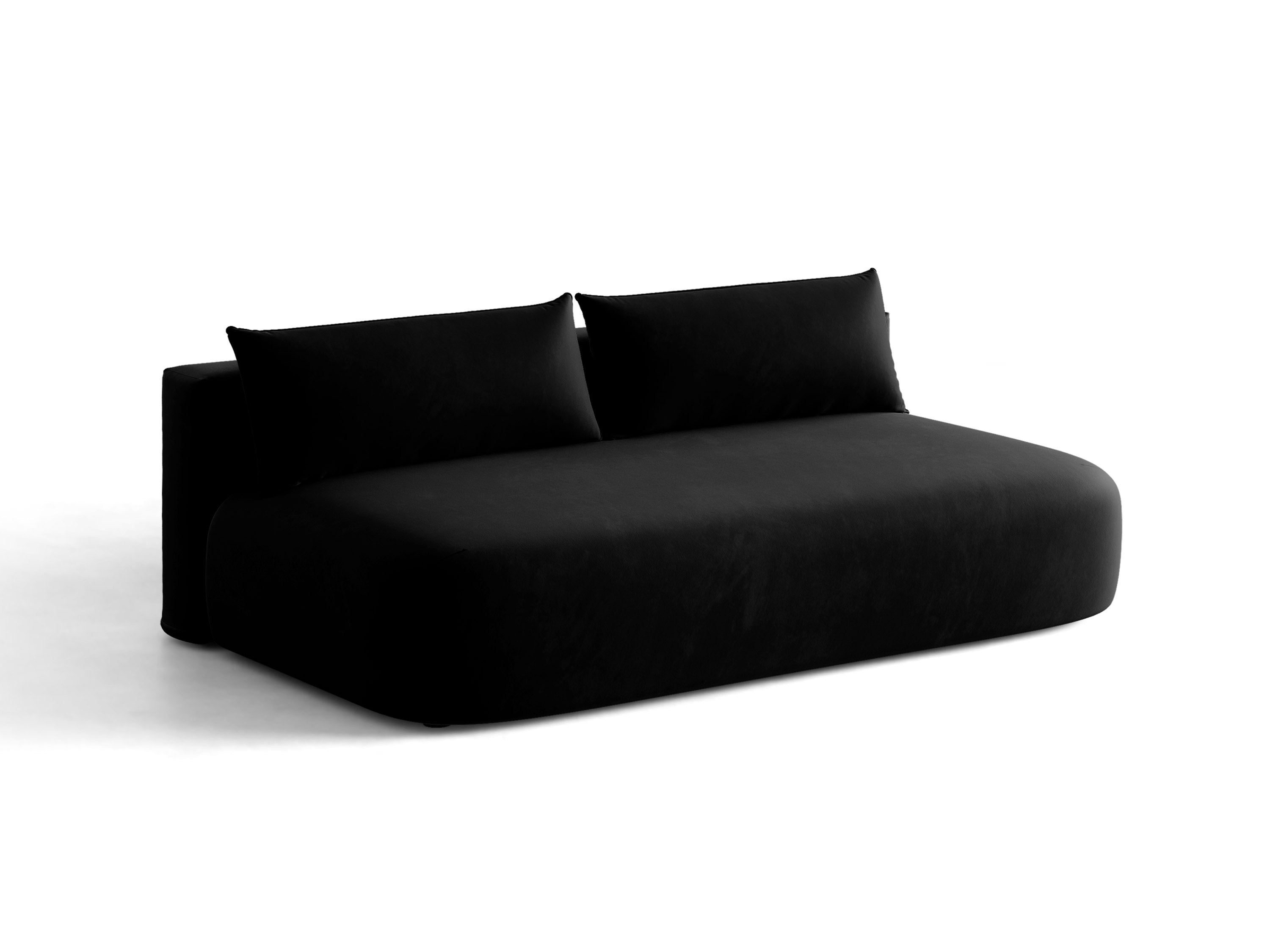 Micadoni Hena Schlafsofa 3-Sitzer mit Bettkasten Samt Salvador Schwarz
