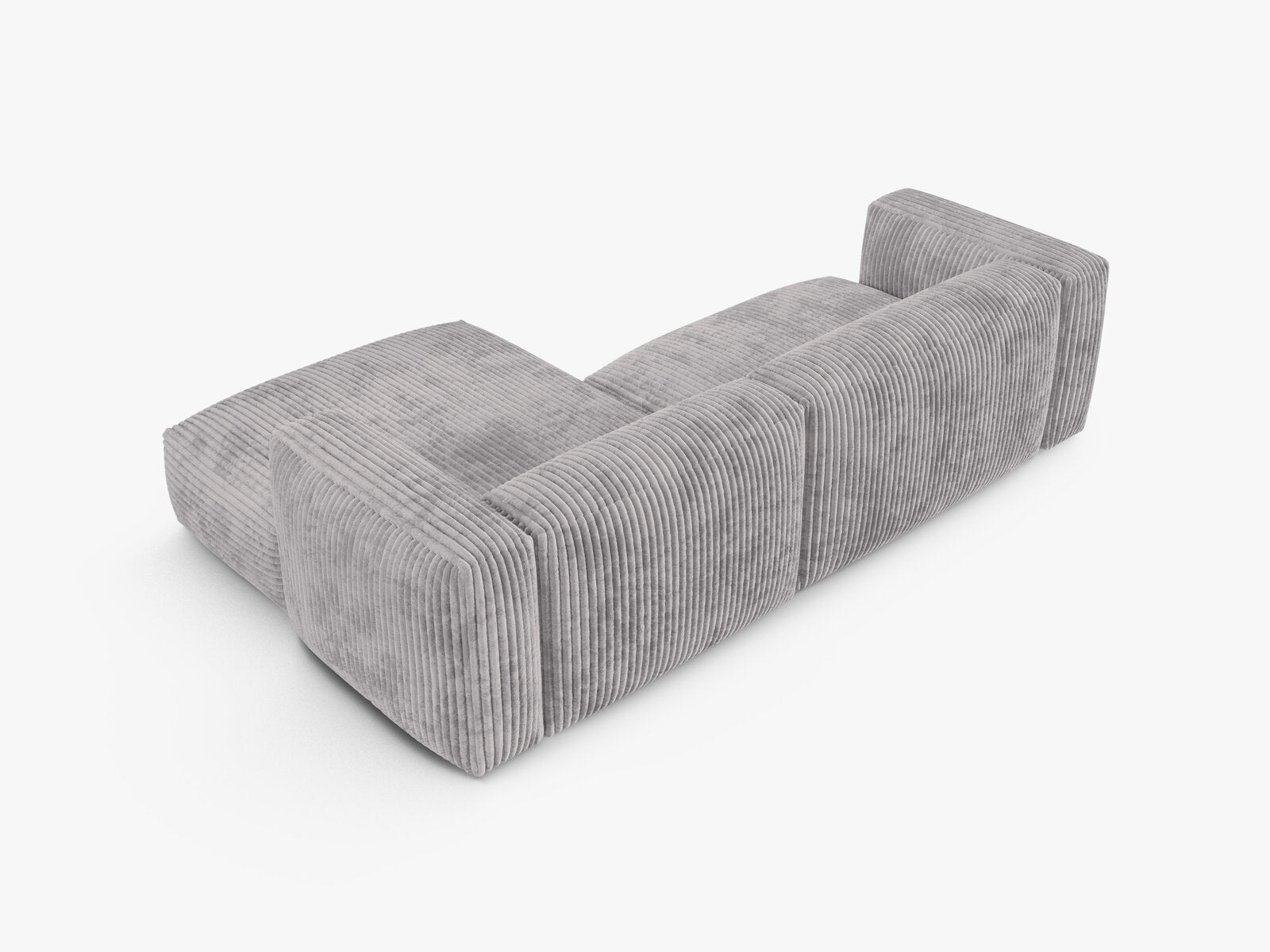 Micadoni Ecksofa Martina 2-Sitzer 90cm Sitztiefe Rechts Kord Tilia Hellgrau