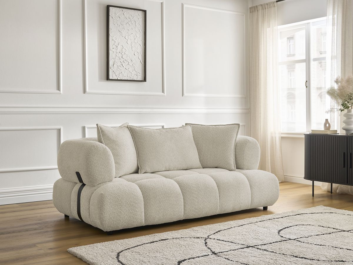 Bobochic Alya Sofa 2-Sitzer Bouclé-Stoff Beige