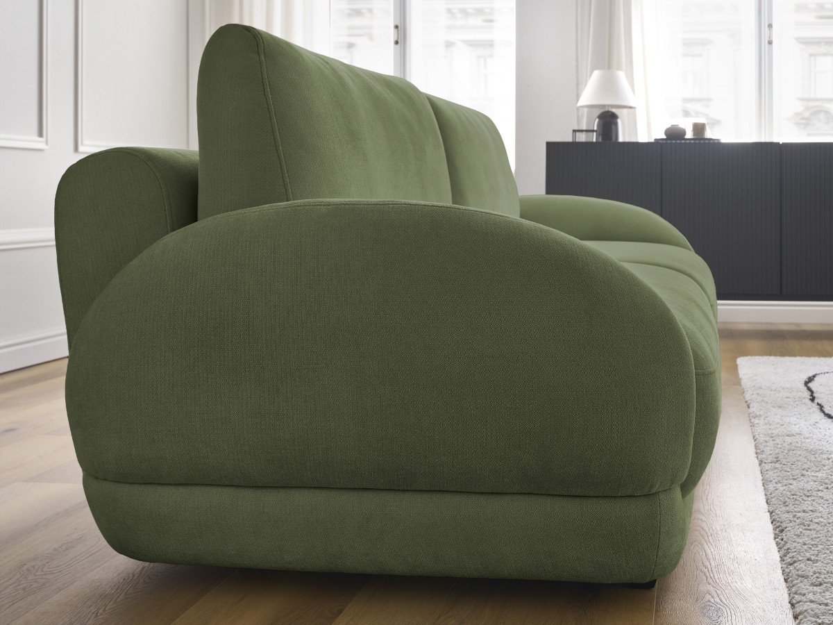 Bobochic Monica Schlafsofa 3-Sitzer mit Bettkasten Stoff Grün