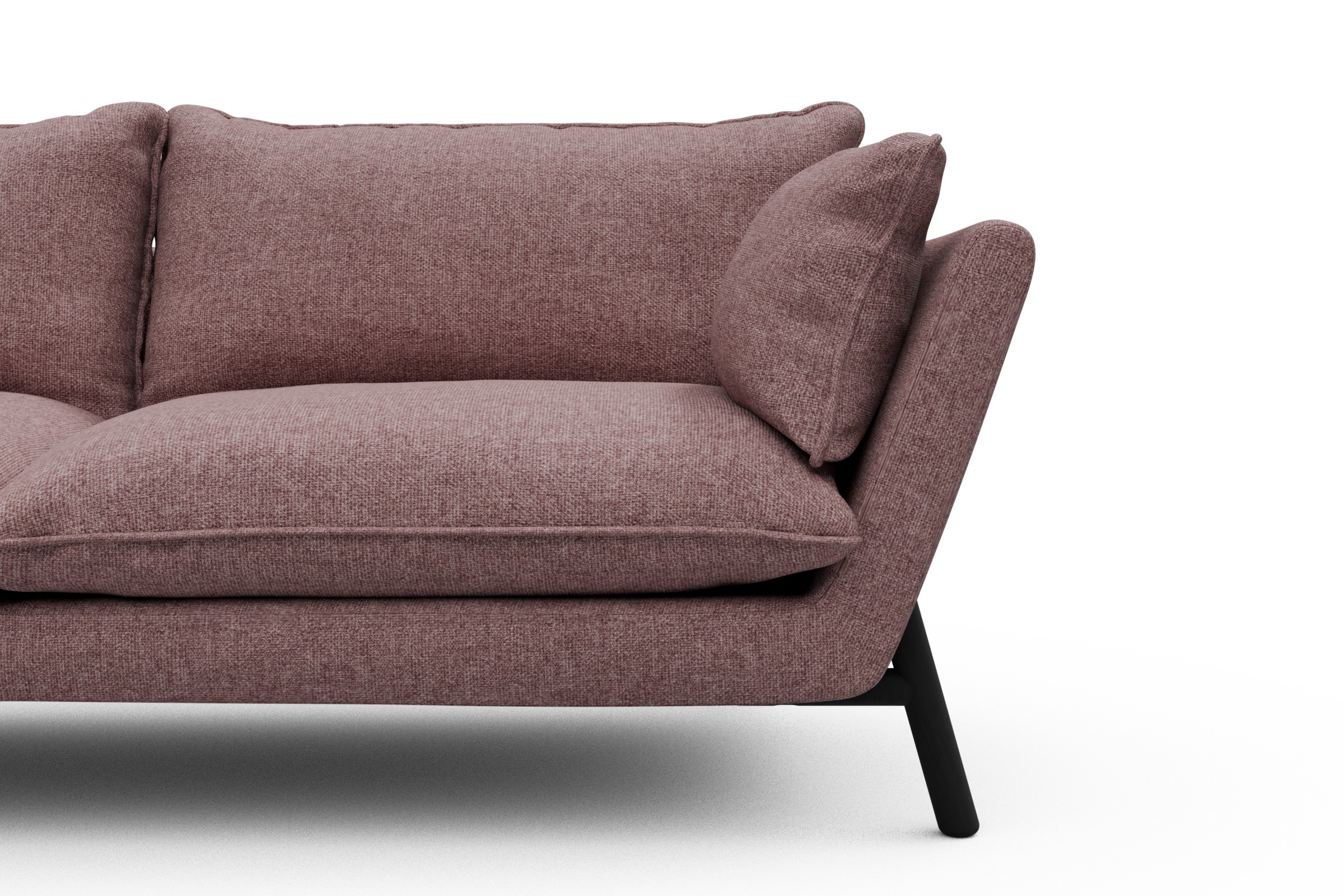 Sofa Emil PREMIUM 3-Sitzer Beinfarbe Eiche Schwarz Sama-Flamingo
