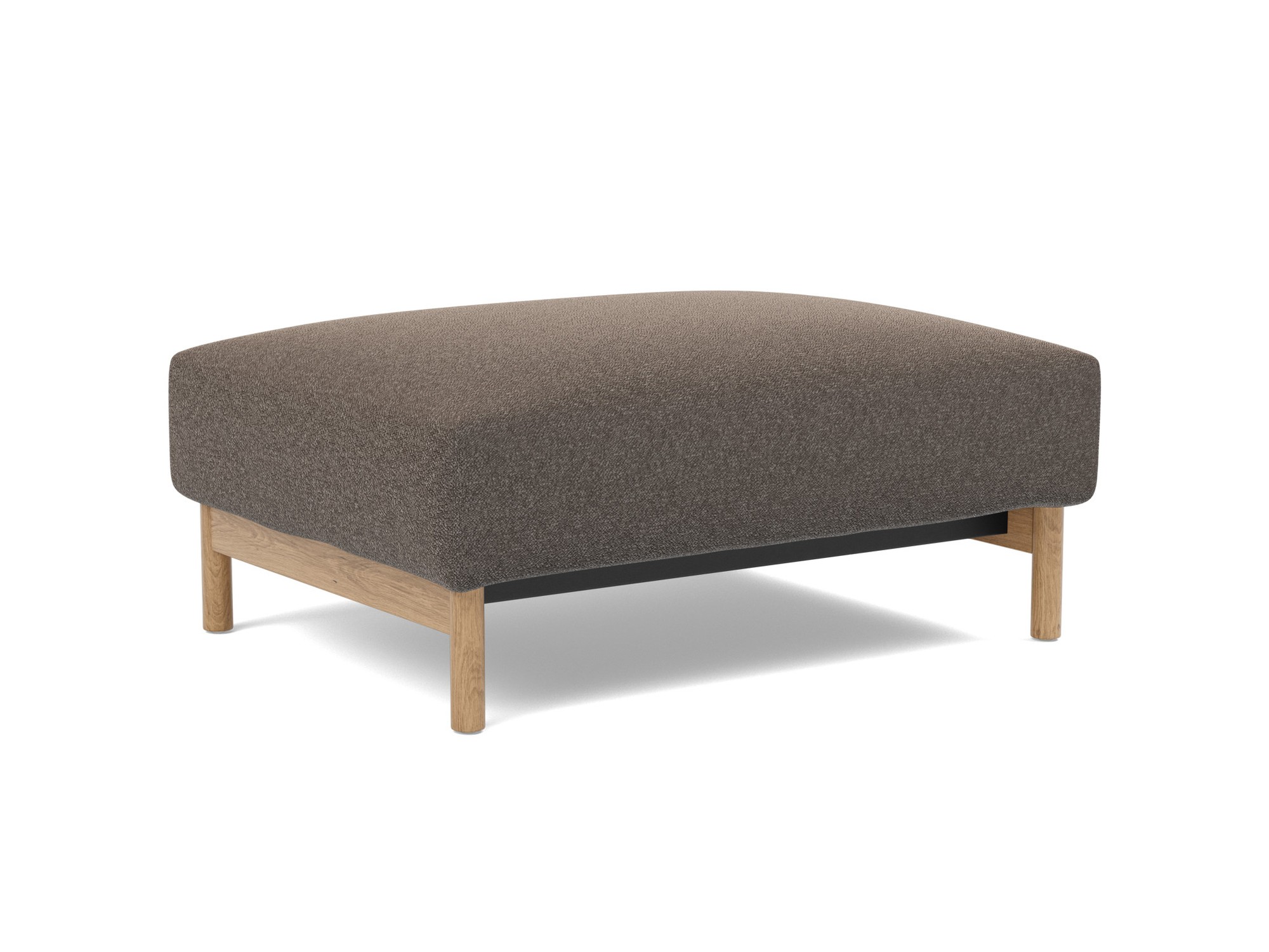 Hocker Malloy Boucle Skandi 530-Taupe Beine Eiche