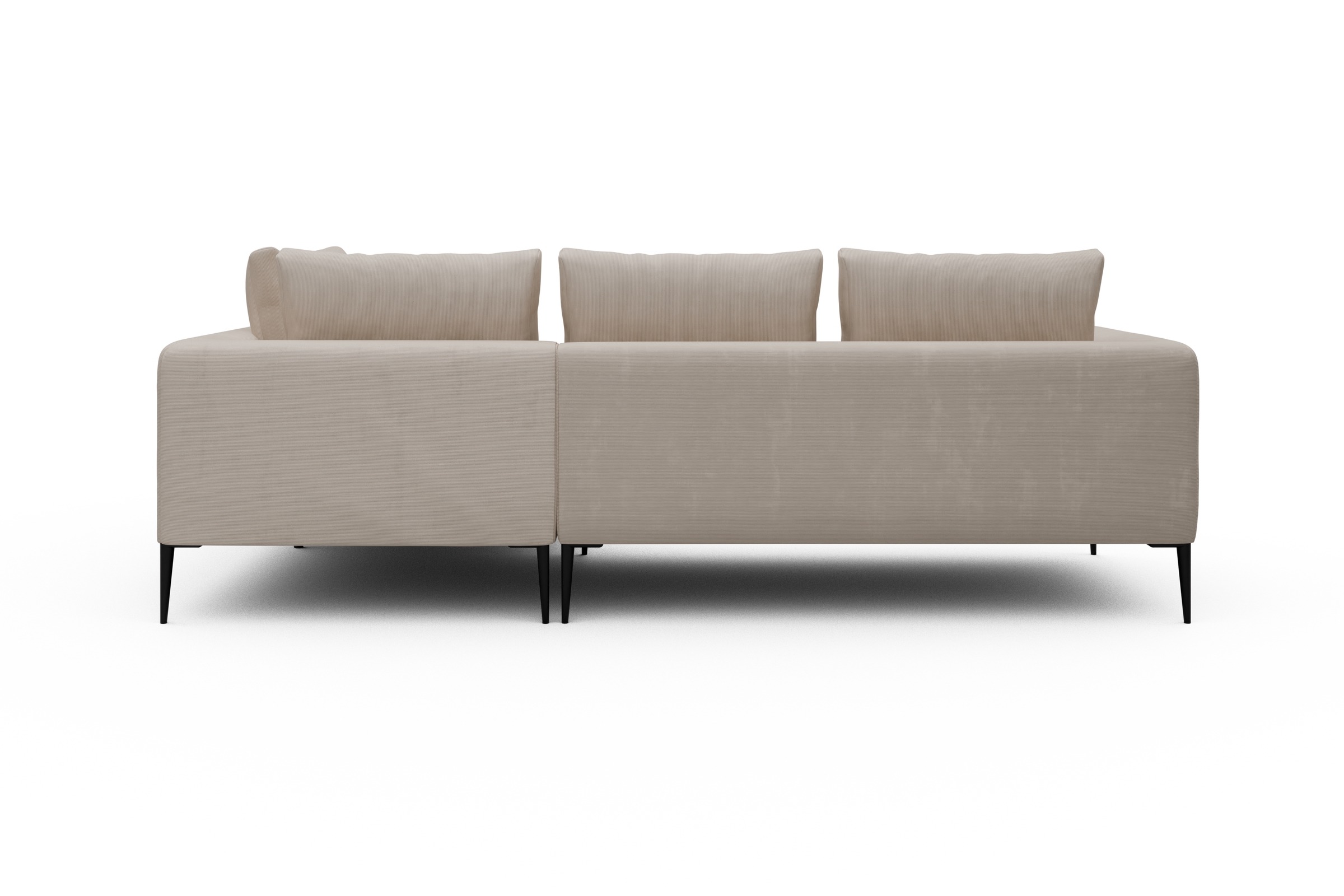 Ecksofa Paul Relax-Ecke rechts mit 2-Sitzer Cordufine-Off-White