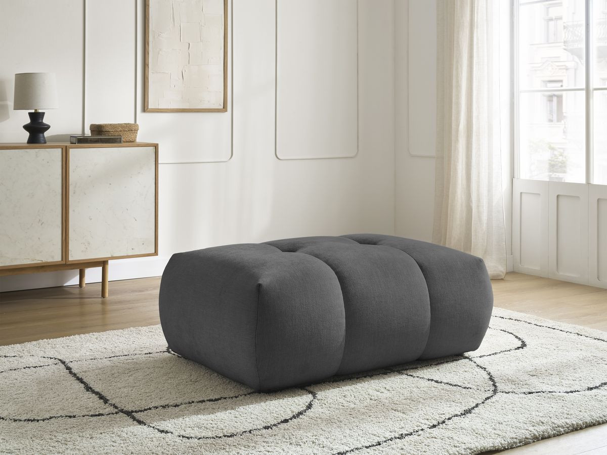 Bobochic Fuji Pouf Stoff Dunkelgrau