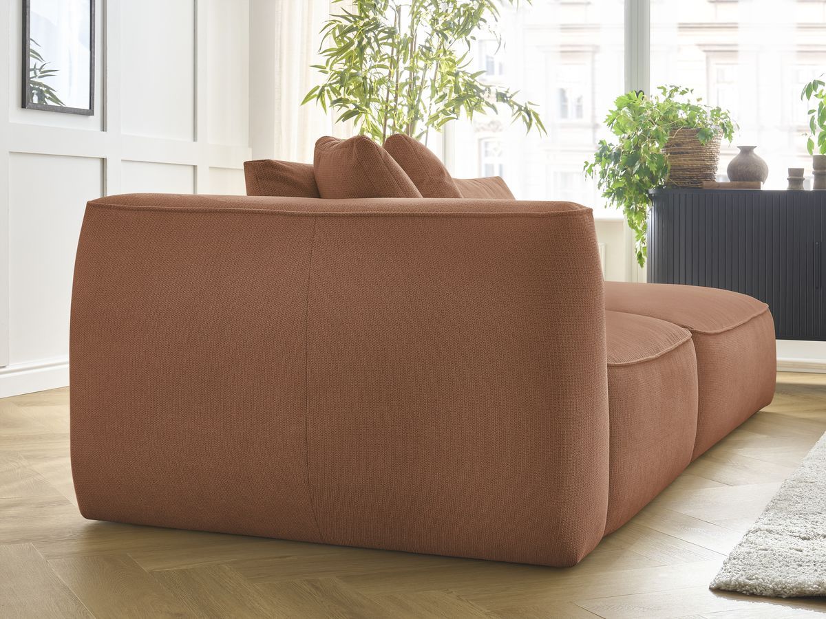 Bobochic Leopold Sofa 3-Sitzer Melange-Stoff Orange Armlehne links