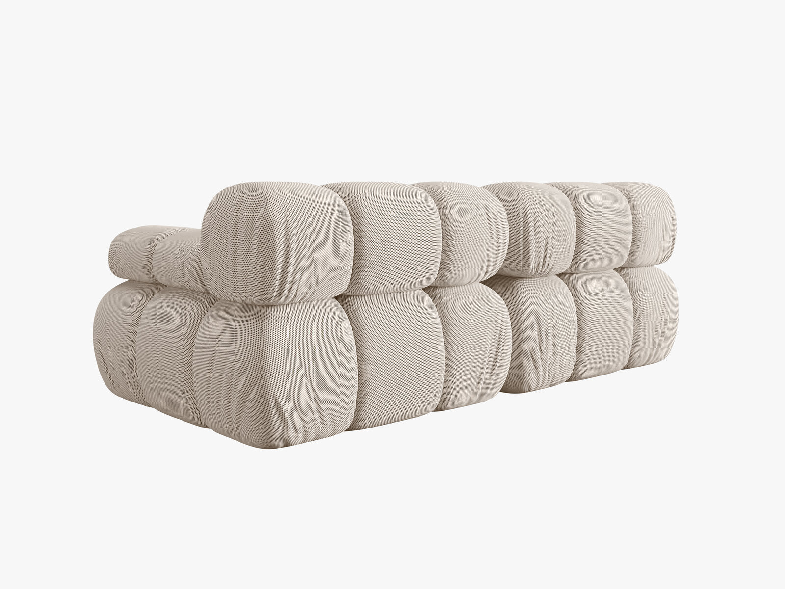 Micadoni Modulares Sofa Bellis 2-Sitzer 3D-Stoff Sonic Helles Beige
