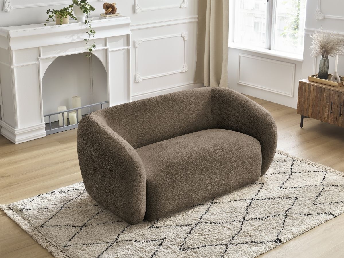Bobochic Celine Sofa 2-Sitzer Strukturstoff Braun