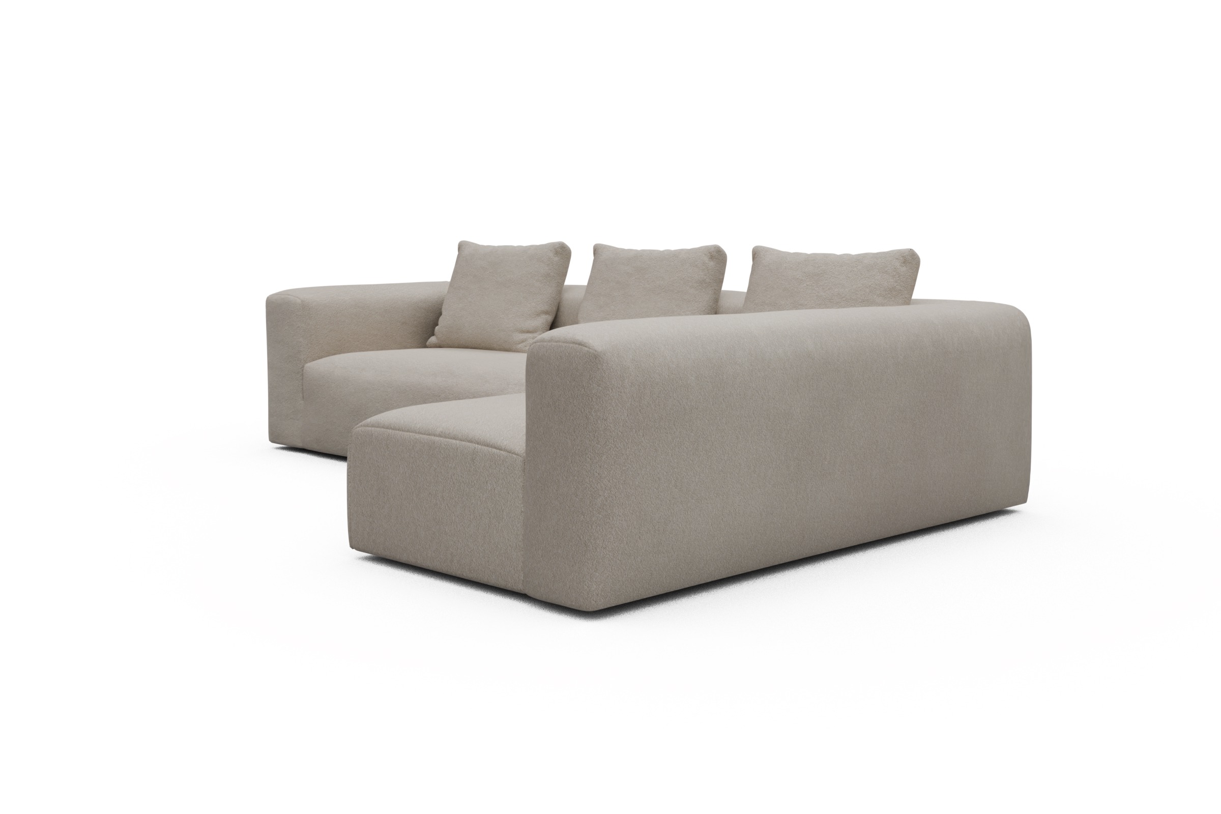 Ecksofa Fred 2x 2,5-Sitzer rechts offen Aivi-Lace-Beige