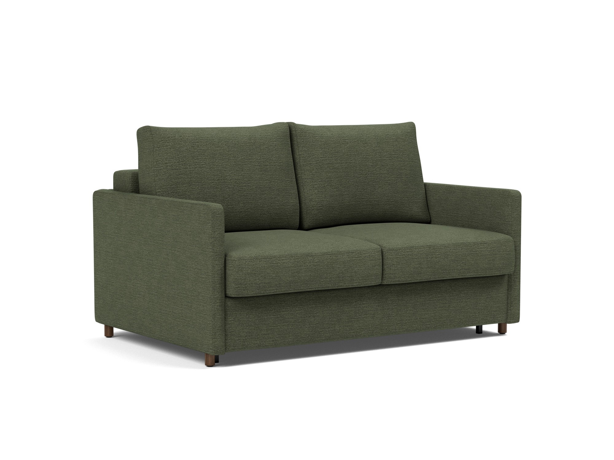 Schlafsofa Neah mit Slim-Armlehnen 140 Strukturierter Stoff Taura 353-Forest
