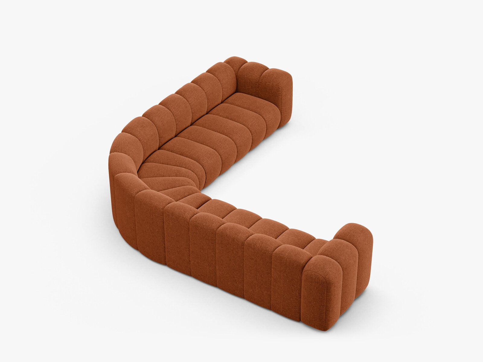 Micadoni symmetrisches Ecksofa Lupine 5-Sitzer  Chenille Eden Ziegel