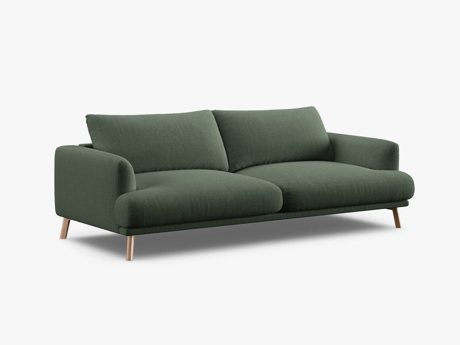Micadoni Sofa Naomi 3-Sitzer Strukturierter Stoff Liberty Moßgrün
