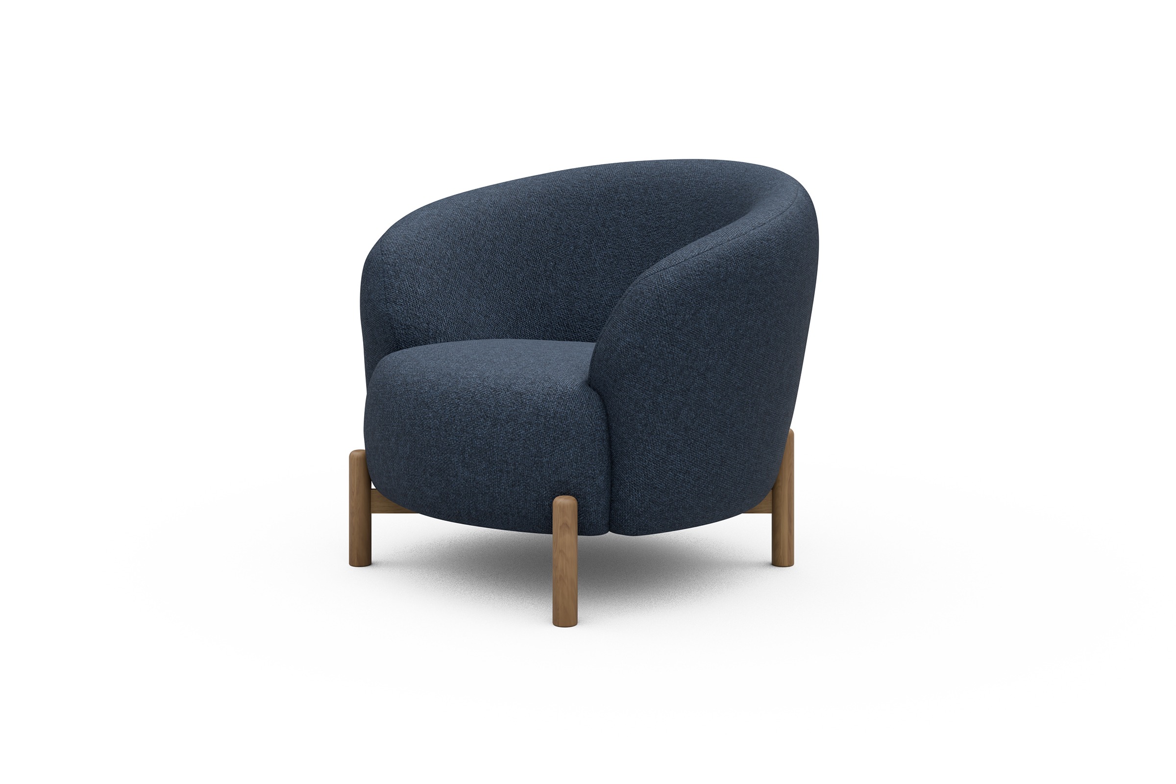 Sessel Ronda Holzbeine Eiche Natur Sama-Deep-Blue