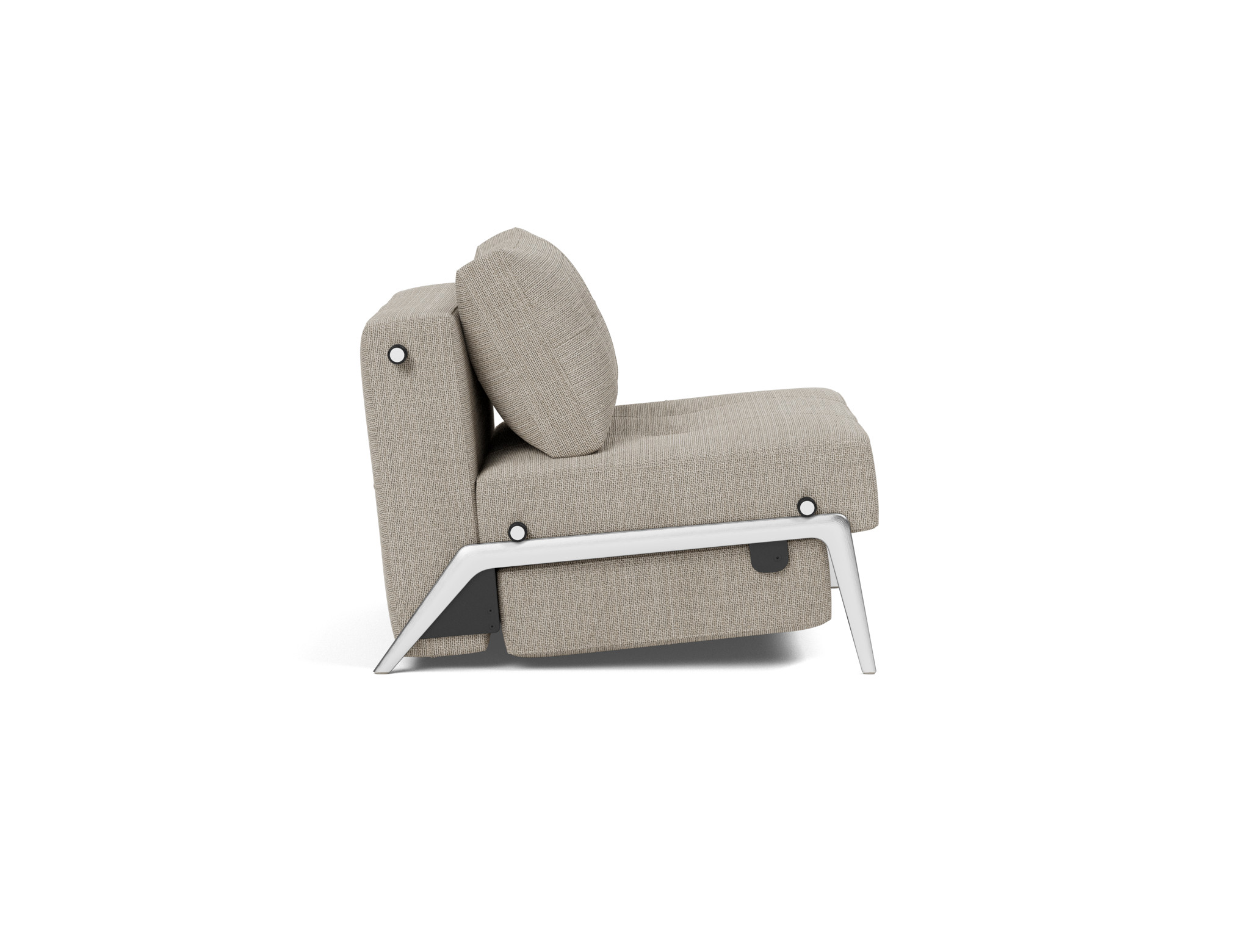 Schlafsessel Cubed 90 Strukturierter Stoff Kenya 579-Gravel Beine Aluminium