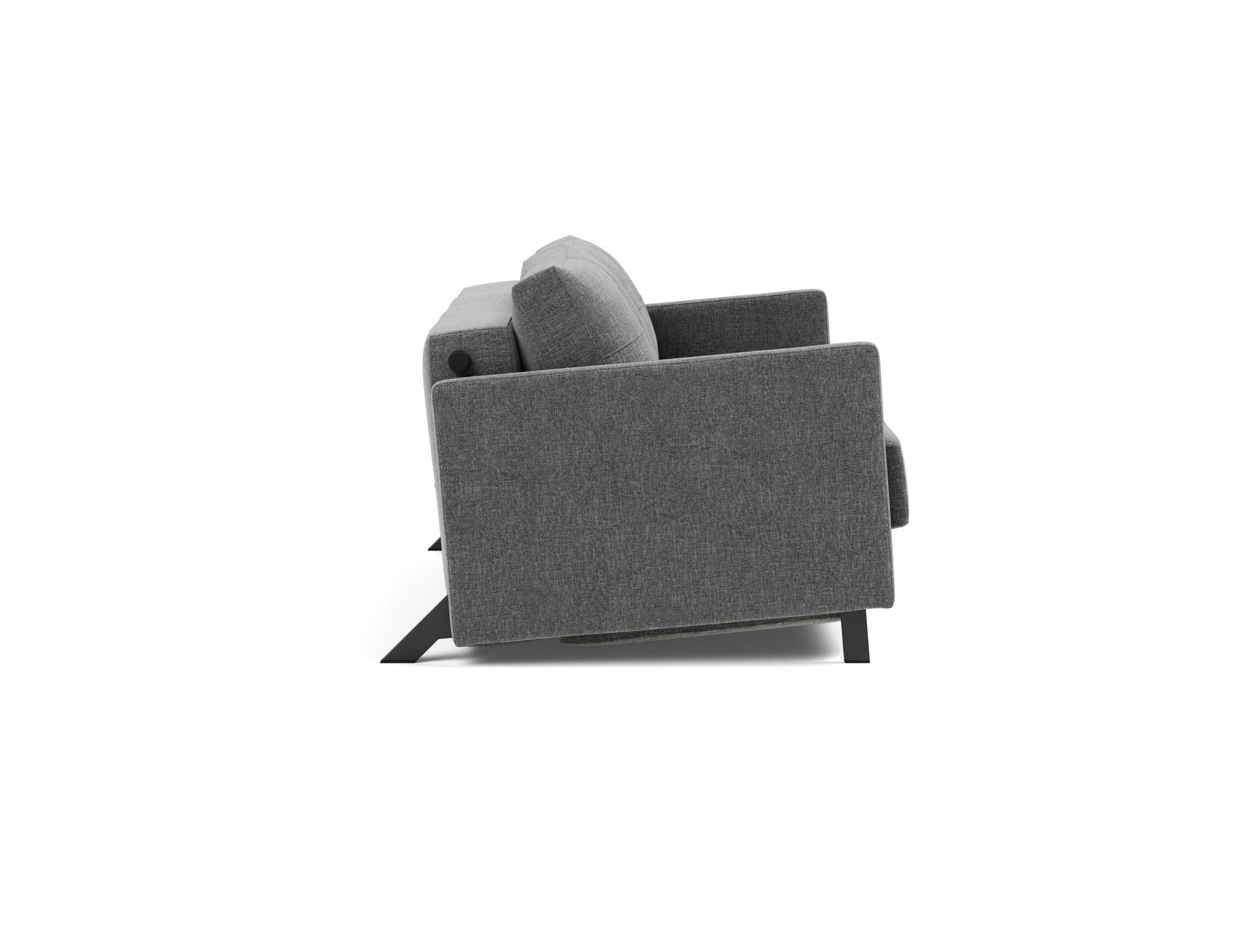 Schlafsofa Cubed mit Armlehnen 140 Strukturierter Stoff Twist 563-Charcoal