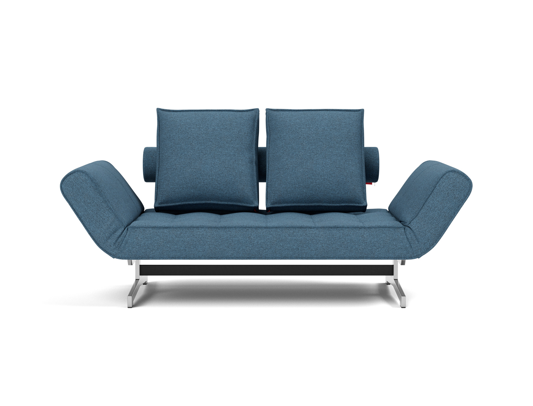 Tagesbett Ghia Strukturierter Stoff Weda 302-Weda-Blue Beine Chrom