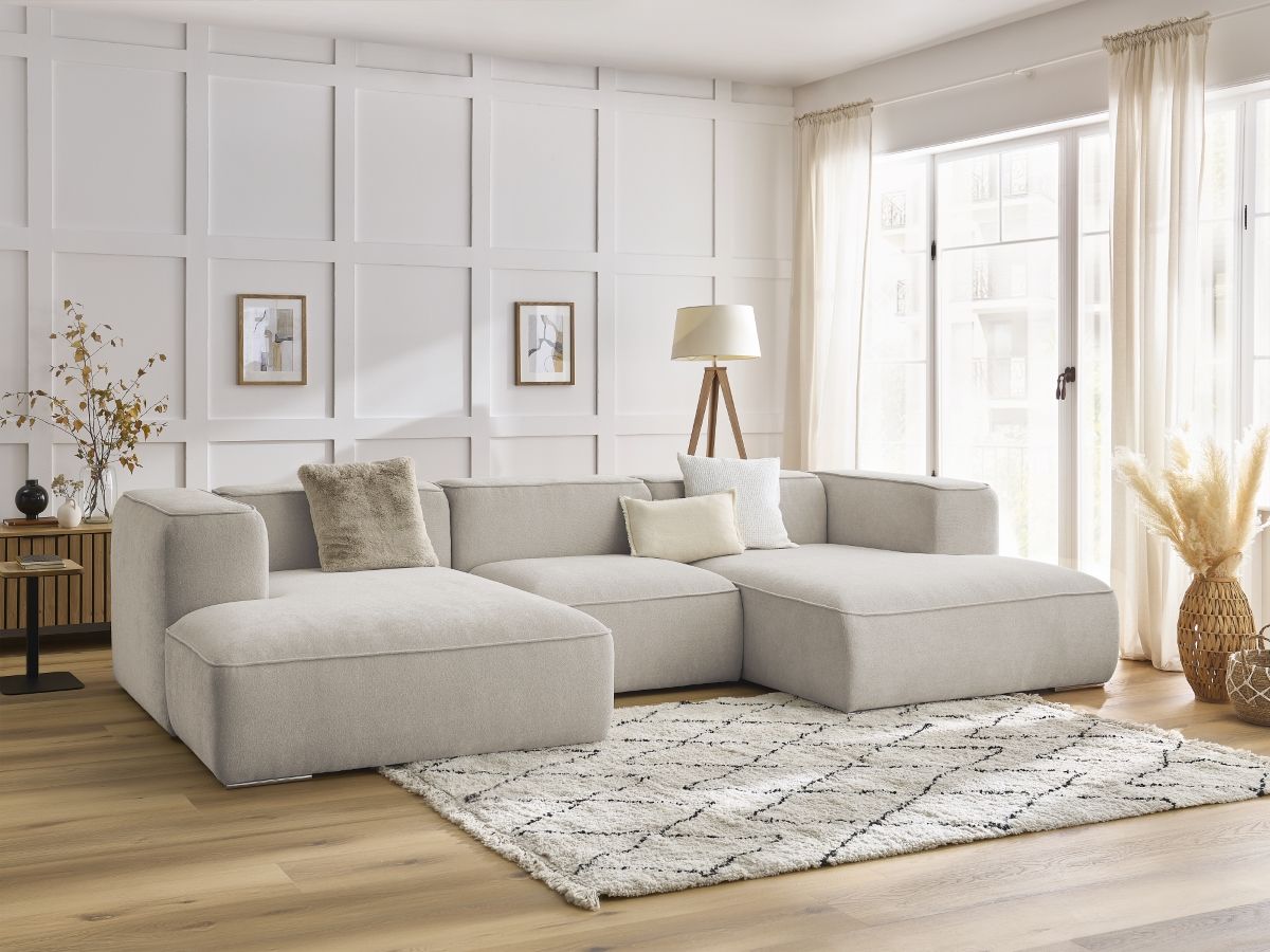 Bobochic Zephyr Wohnlandschaft Strukturstoff Beige