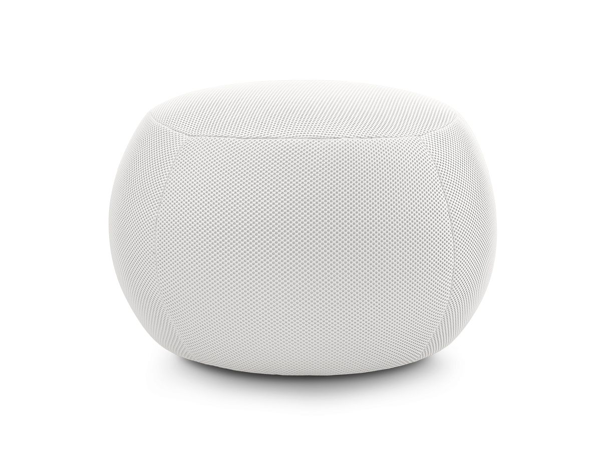 Bobochic Hayden Pouf, rund Mesh-Stoff Weiß, 60 cm