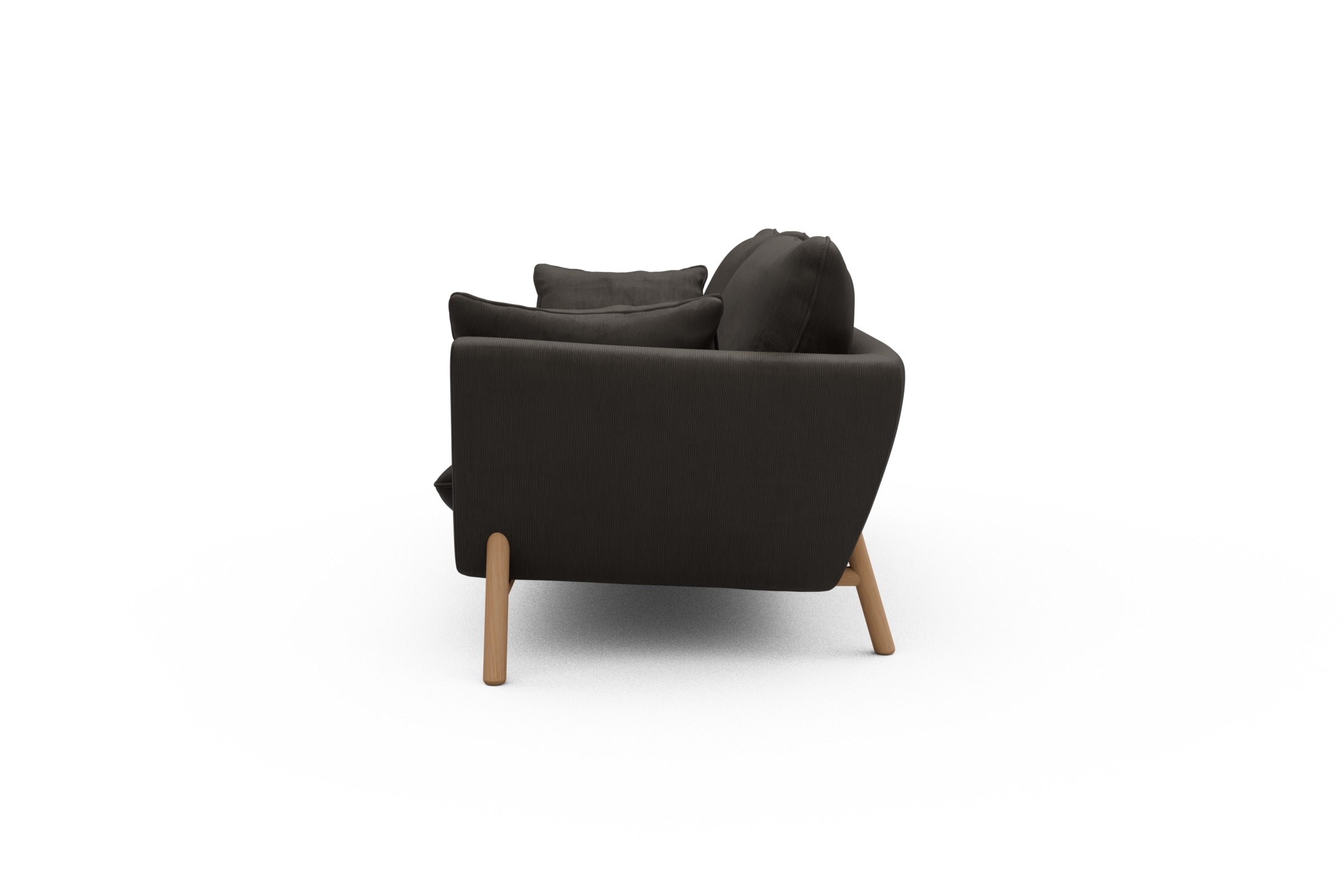 Sofa Emil 3-Sitzer Beinfarbe Eiche Natur Cordufine-Taupe