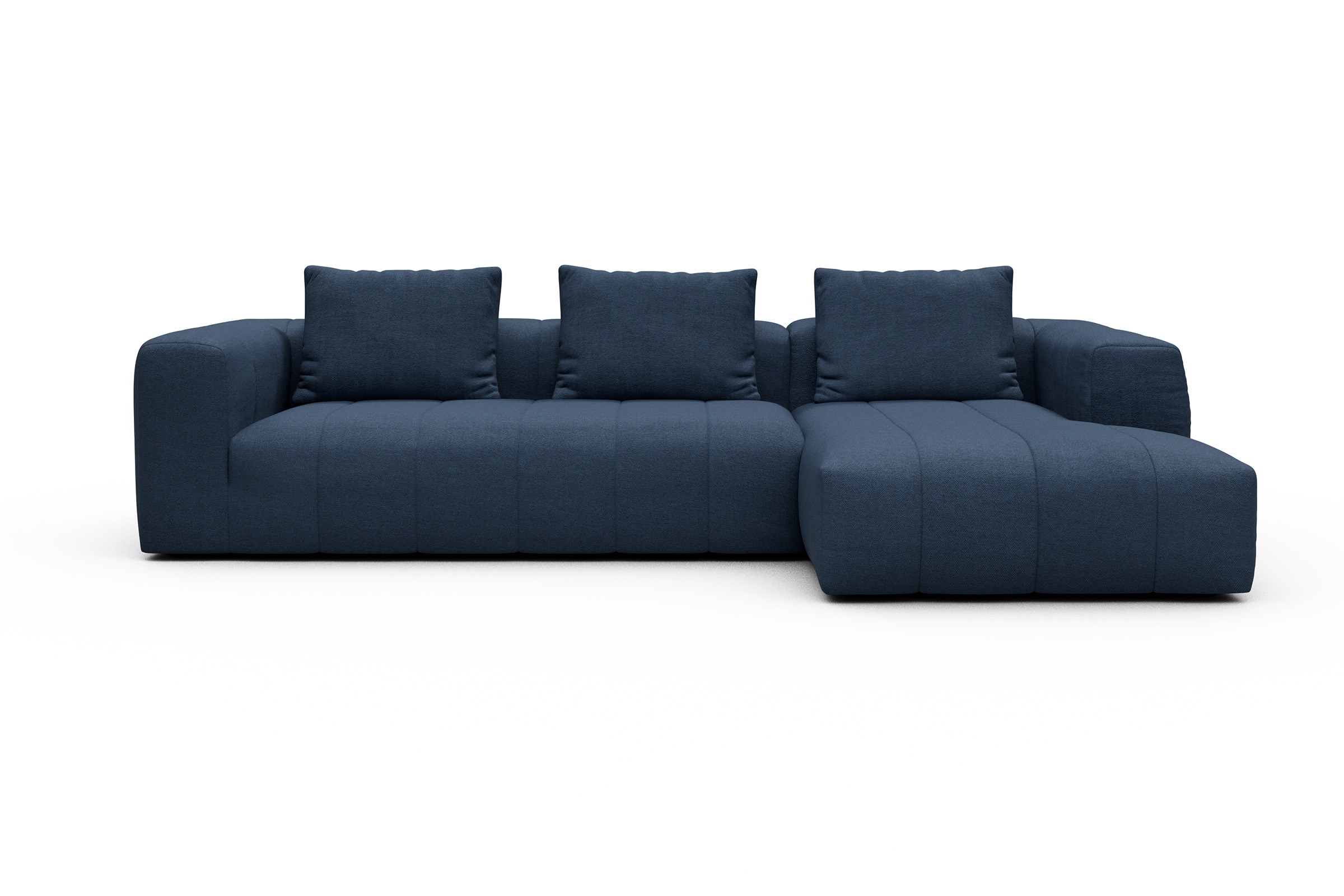 Ecksofa Hugo 2,5-Sitzer Armlehne links mit Chaiselongue Weda-Blue