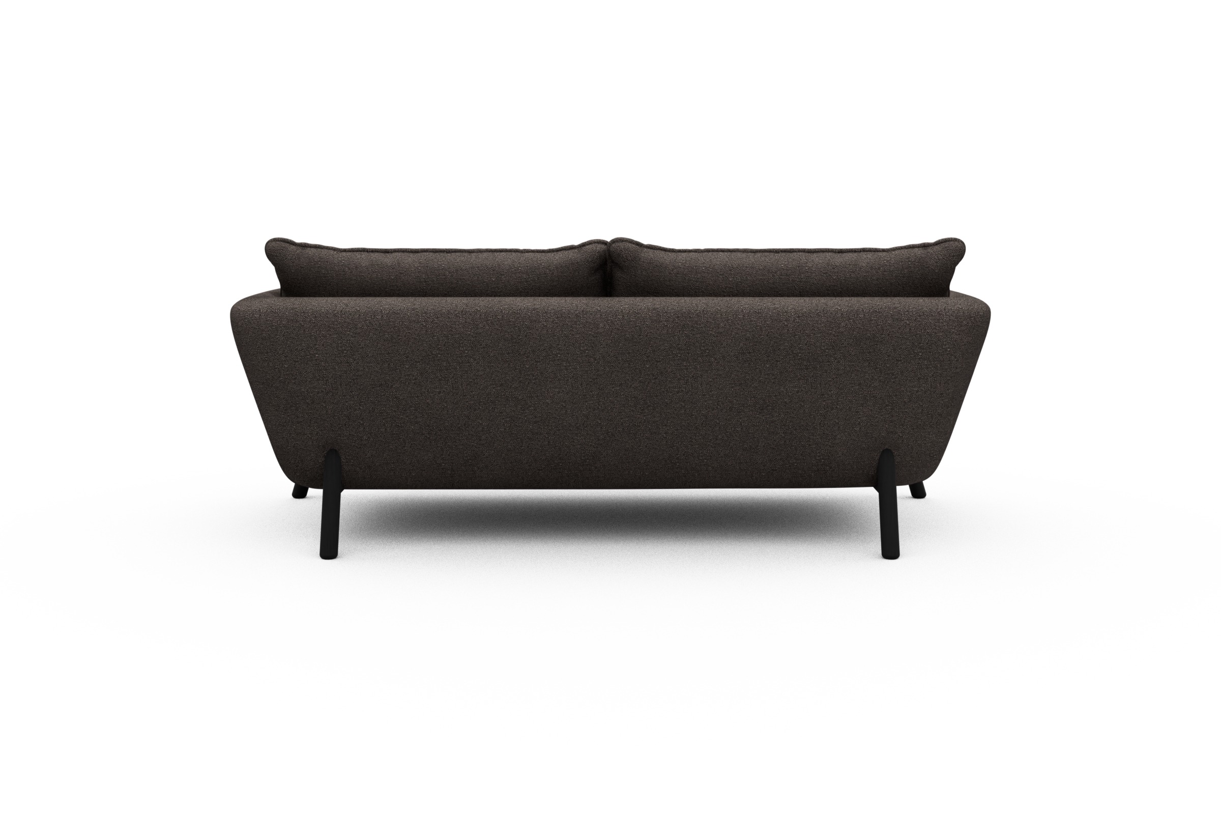 Sofa Emil PREMIUM 2-Sitzer Beinfarbe Eiche Schwarz Boucle-Taupe