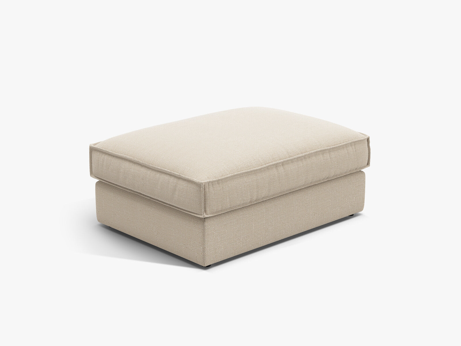 Micadoni Hocker Pola große Version Strukturierter Stoff Babel Beige