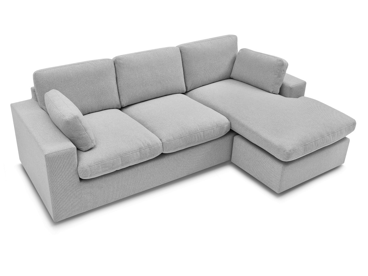 Bobochic Belair Ecksofa 220 × 139 cm Stoff Hellgrau
