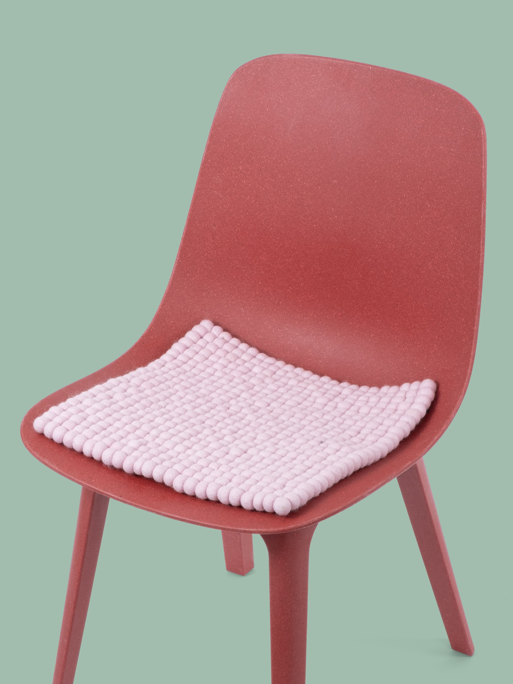 myfelt Mona Filzkugel-Sitzauflage Zartrosa 36 x 36 cm