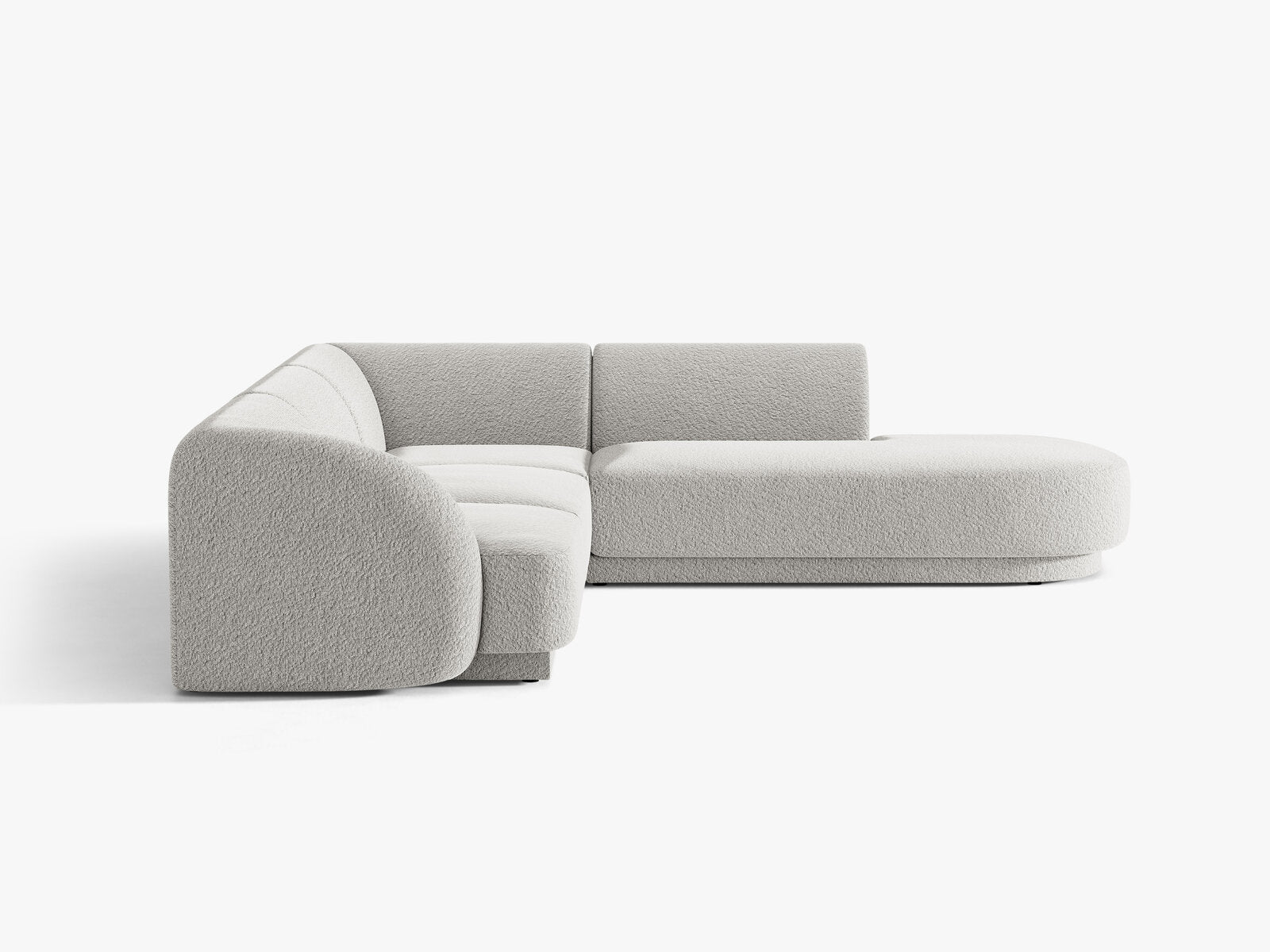Micadoni Ecksofa Miley 6-Sitzer Rechts Boucle Baloo Hellgrau