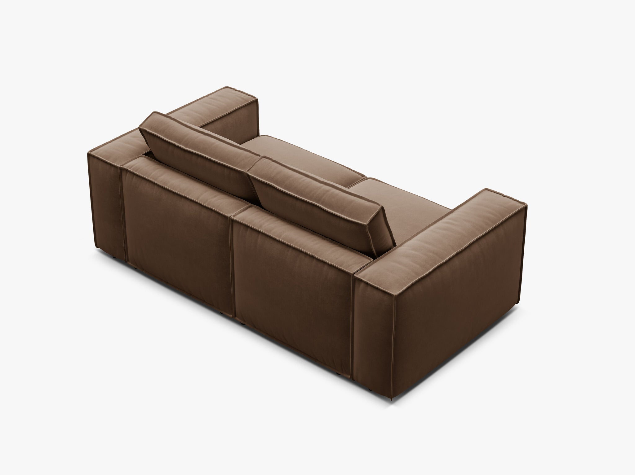 Micadoni modulares Sofa Pola 2-Sitzer Samt Salvador Schokolade