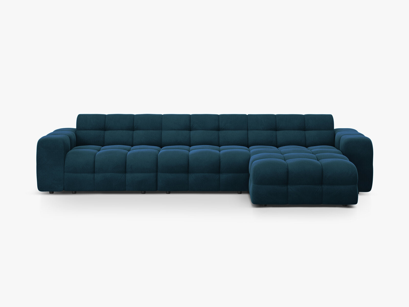 Micadoni Ecksofa Kendal 5-Sitzer Rechts Samt Magic Velvet Marineblau