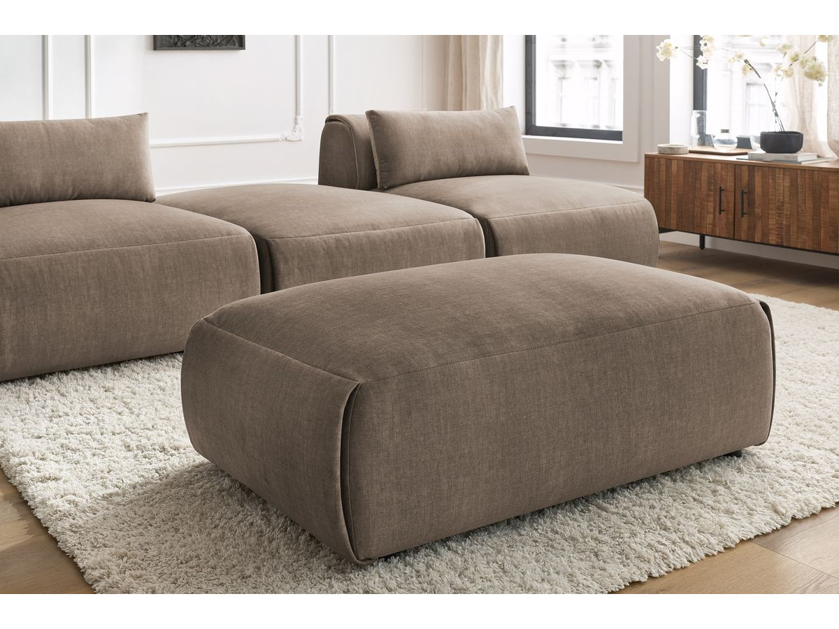 Bobochic Jeanne Sofa 4-Sitzer mit Pouf Samt Taupe