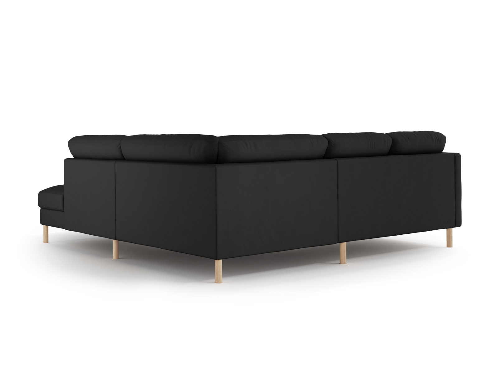 Micadoni Symmetrisches Ecksofa Eden 4-Sitzer Rechts Samt Schwarz