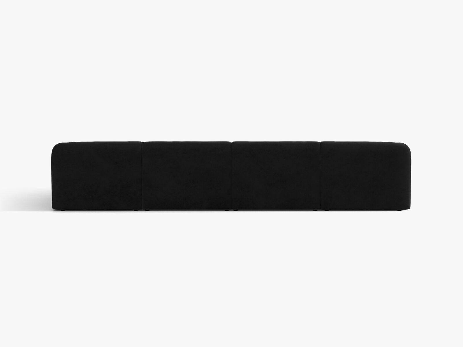 Micadoni Panorama-Sofa Miley 5-Sitzer Samt Bluvel Schwarz