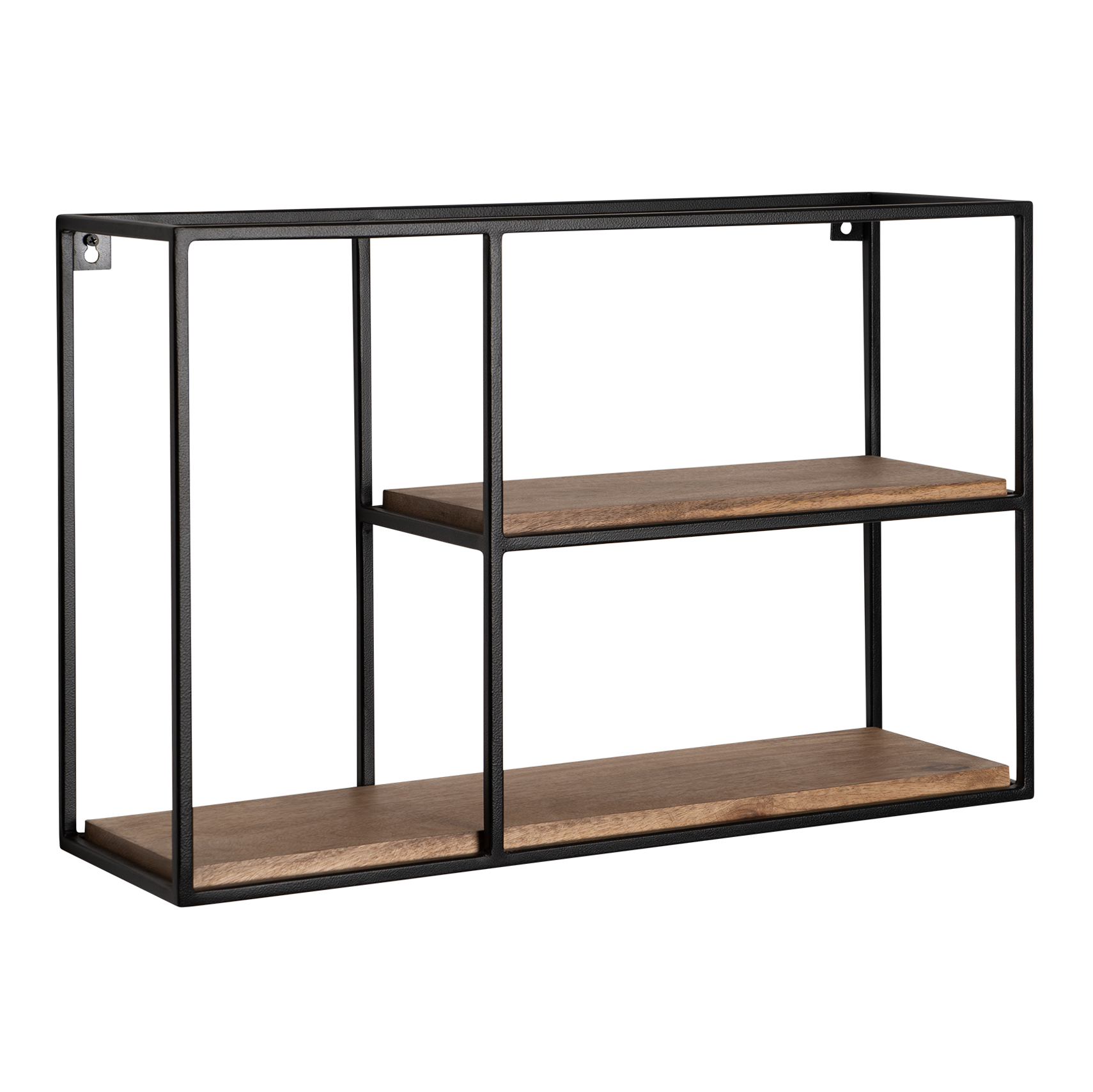 Wandregal Beiarn Mango Massivholz Schwarz 60 × 18 × 40 cm