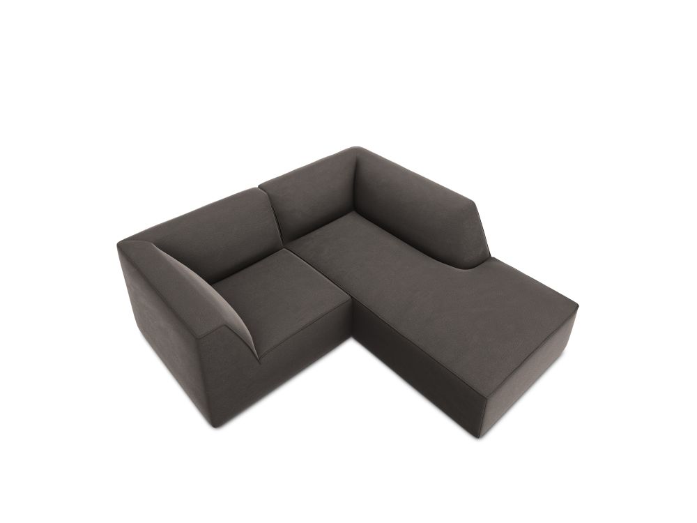 Cosmopolitan Design Ecksofa Siena 3-Sitzer Samt Salvador Dunkelgrau Rechts