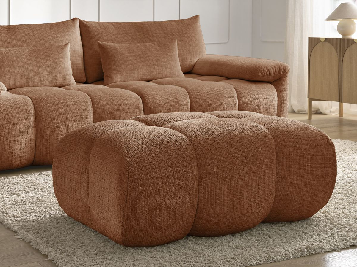 Bobochic Ivane Sofa 4-Sitzer Strukturstoff Orange