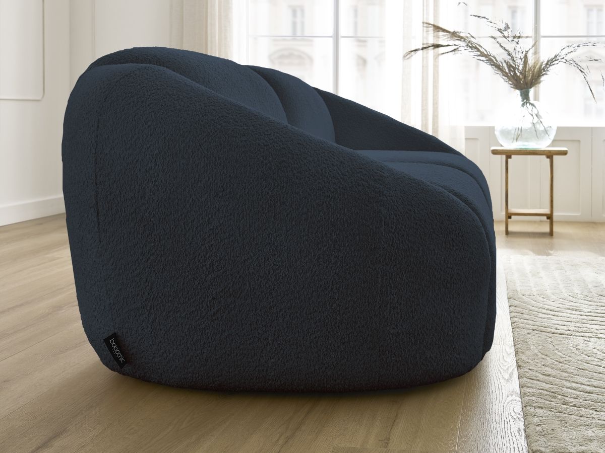Bobochic Tina Sofa 2-Sitzer Bouclé-Stoff Dunkelblau