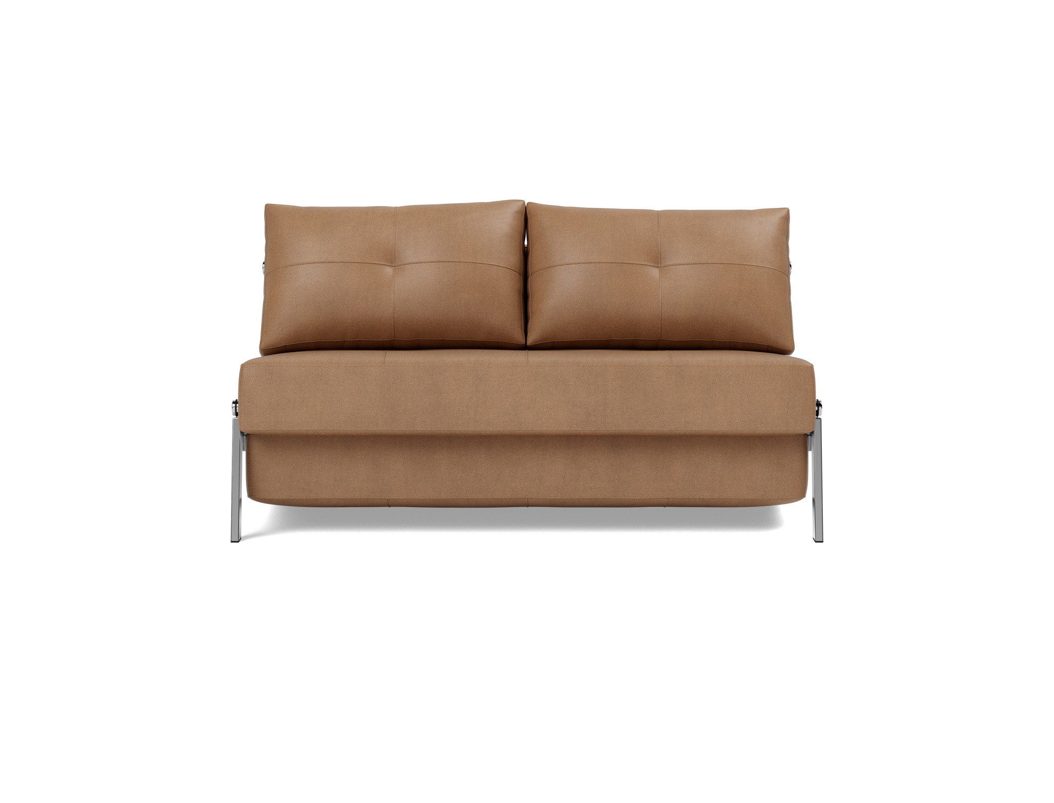 Schlafsofa Cubed 140 Lederoptik Faunal 551-Brown Beine Chrom