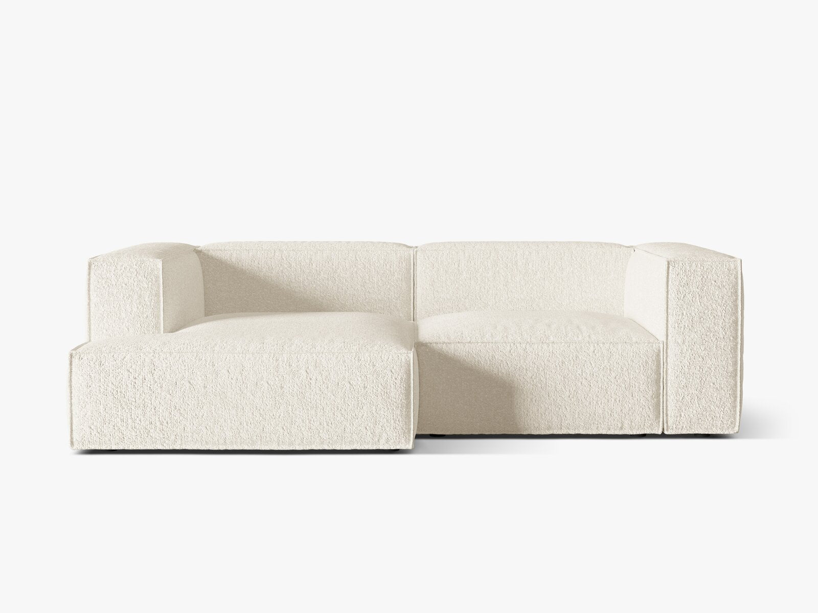 Micadoni Ecksofa Nuria 3-Sitzer Links Boucle Elfenbein