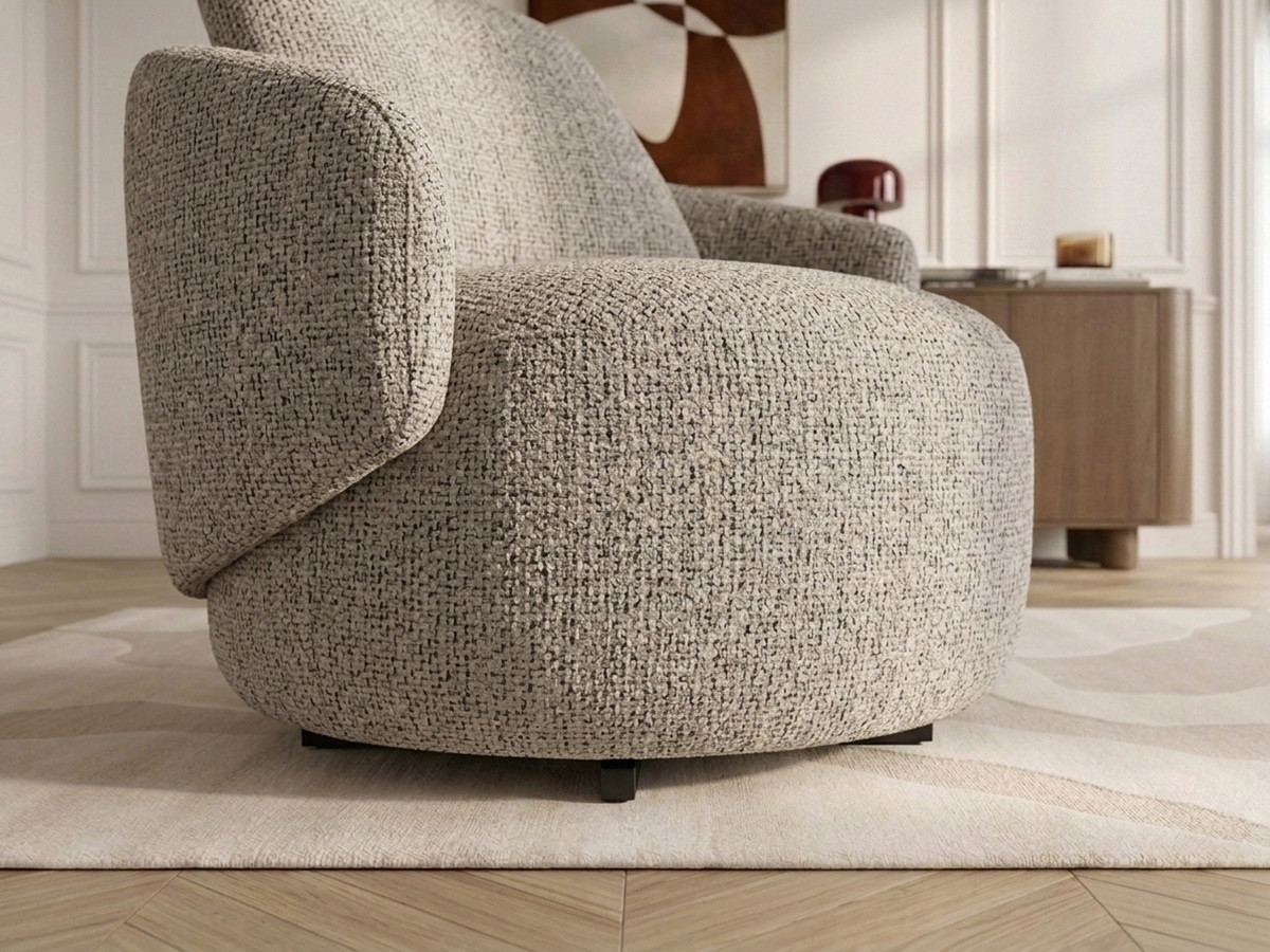 Bobochic Lexie Sessel Melange-Stoff Taupe