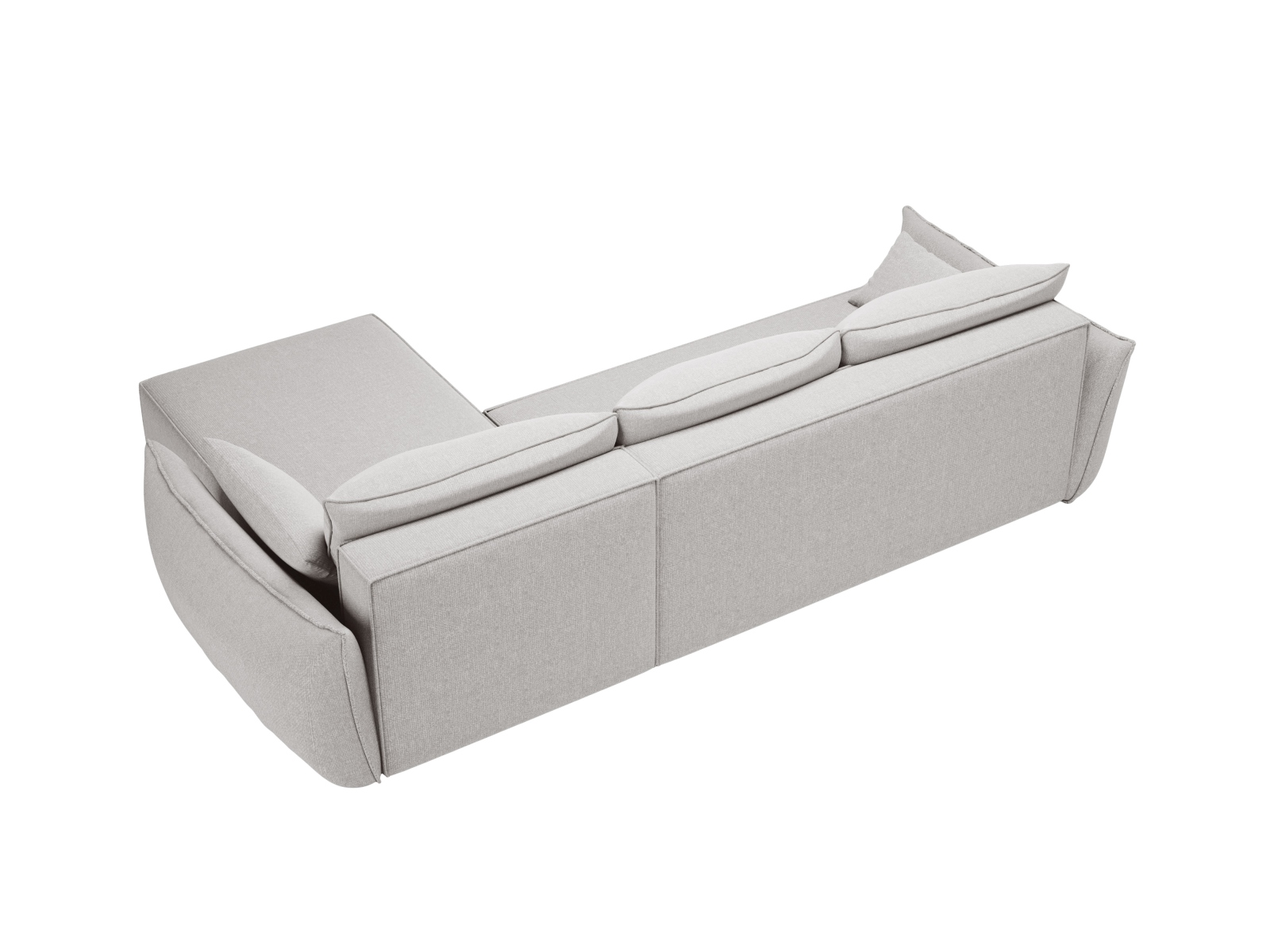 Micadoni Ecksofa Kaelle 4-Sitzer mit Schlaffunktion Links Chenille Grau