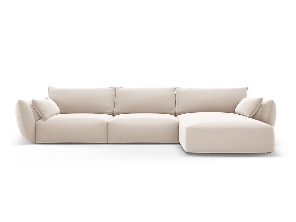 Cosmopolitan Design Ecksofa Matera 4-Sitzer Samt Salvador Beige Rechts