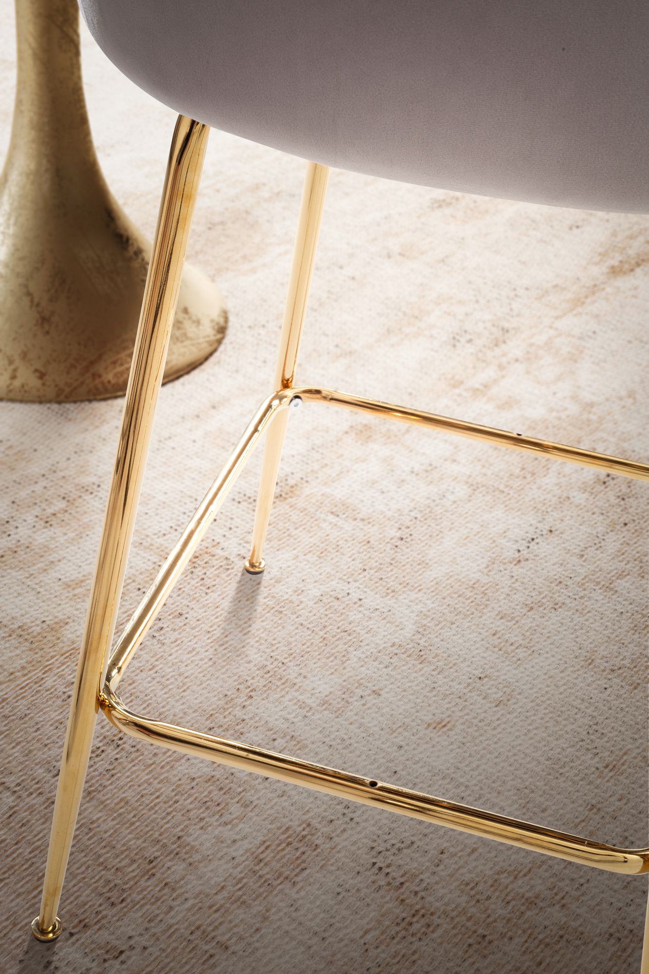 Barhocker Fraena Samt Beige 50 × 50 × 102 cm